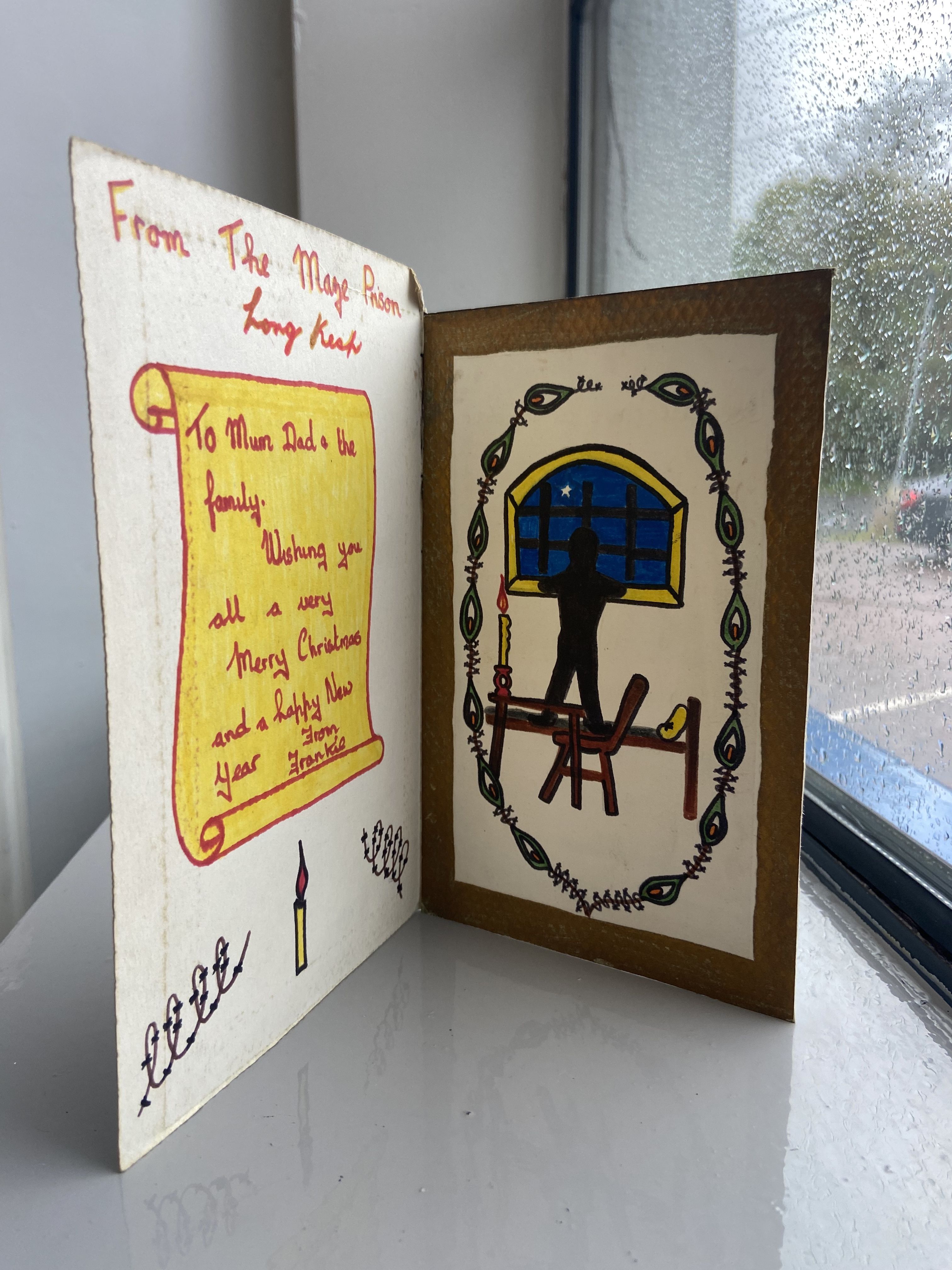 A Christmas card from Frankie to his family whilst in prison
