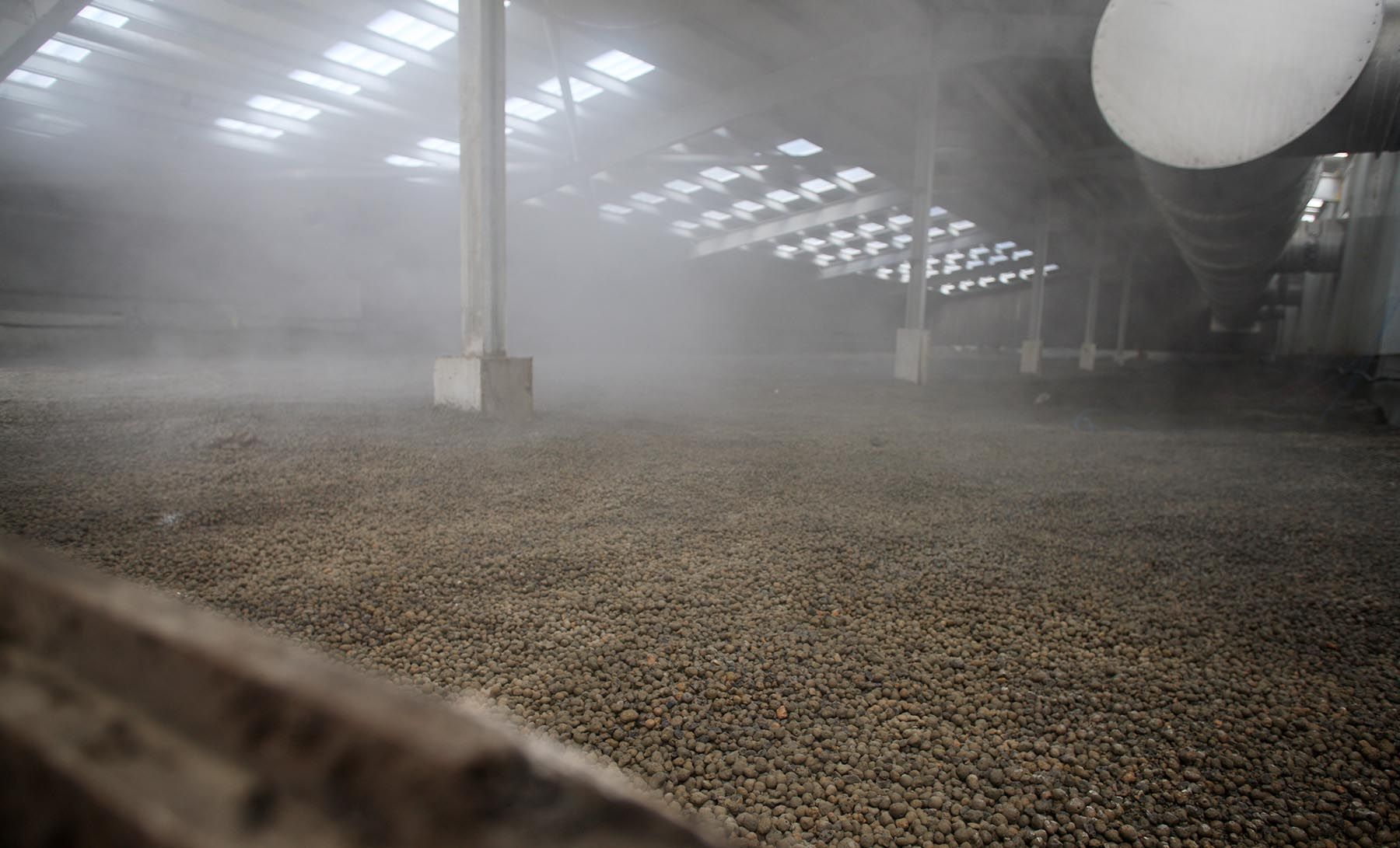 FILTER: One of the massive biofilters used to prevent odour from the site