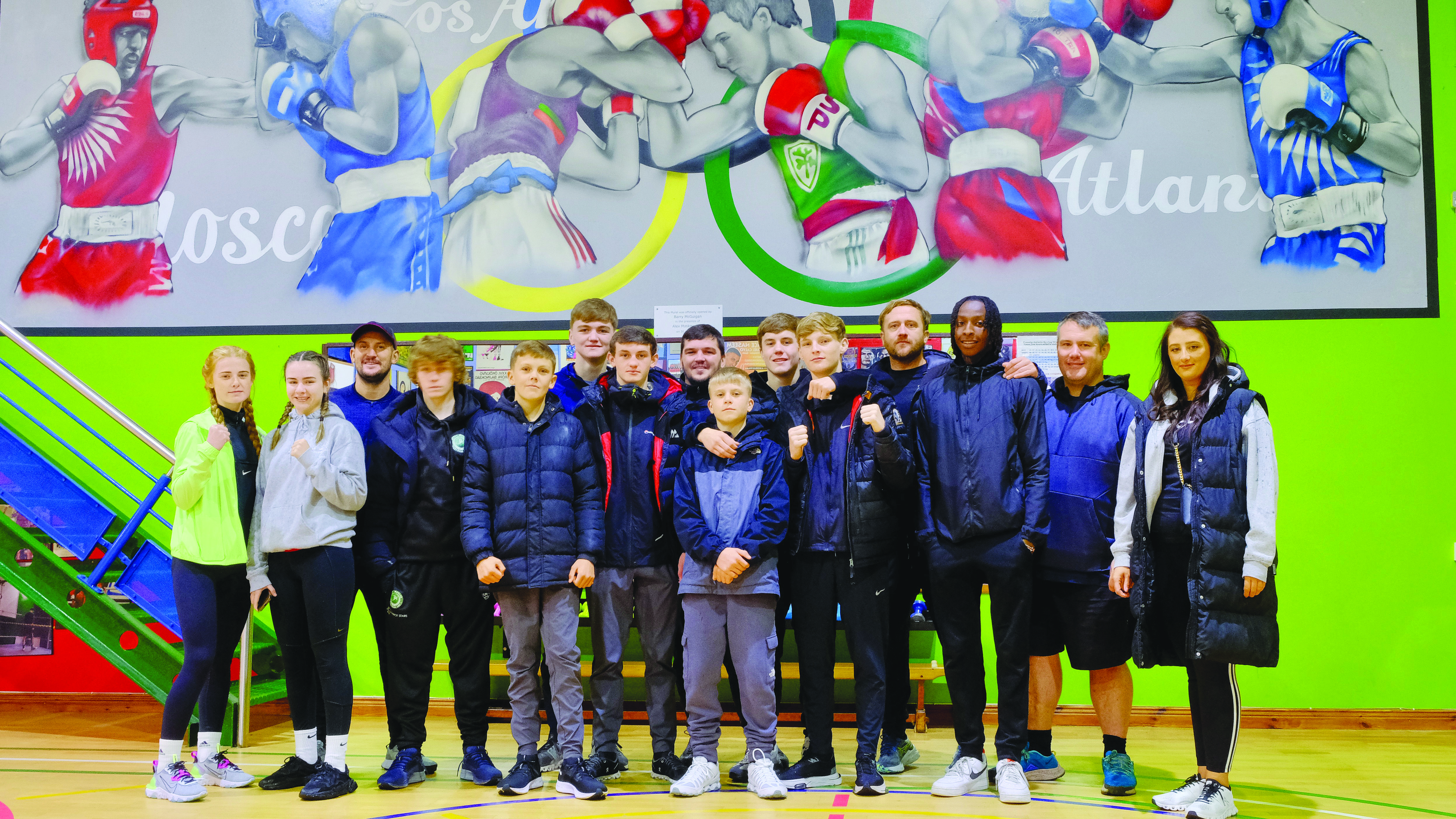 The Liverpool, Mersey and Cheshire boxing squad on a tour of the Holy Trinity gym