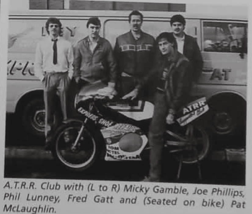 AT CLUB: AT Club members in the 1980s, including Pat McLaughlin who was tragically killed at the North-West 200 in 1986