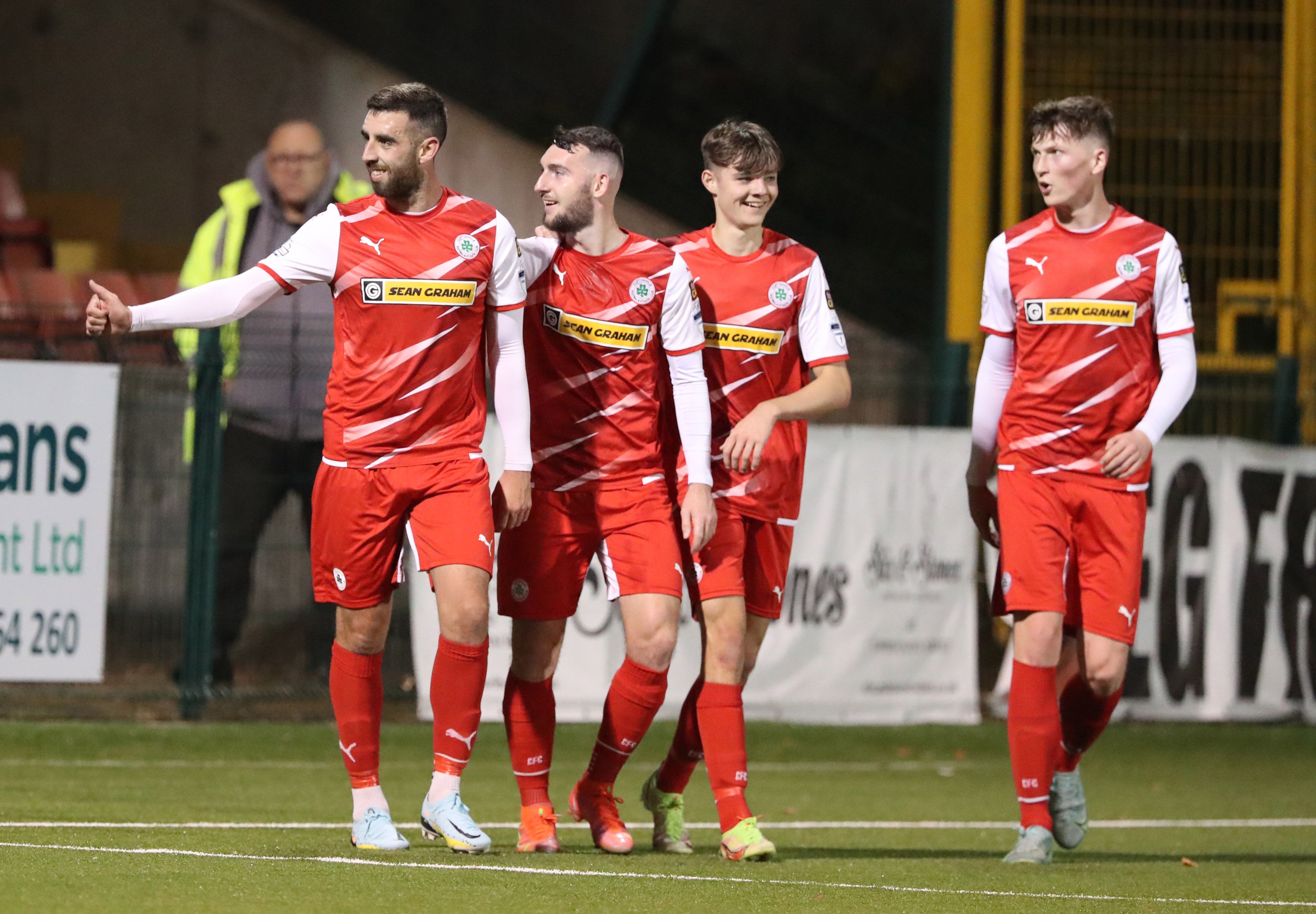 Joe Gormley celebrates scoring the equaliser