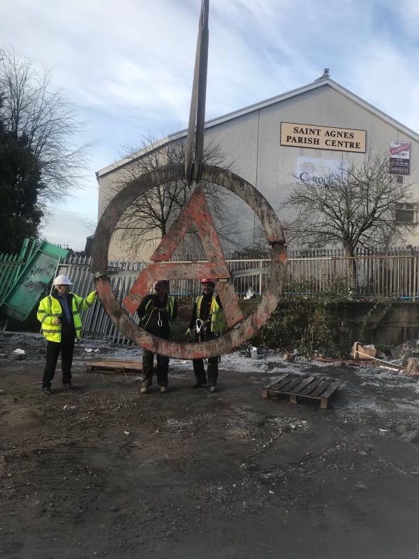RESCUED FOR POSTERITY: The 'A' sign from the old Andytown Leisure Centre was destined for the skip heap when Michael came calling
