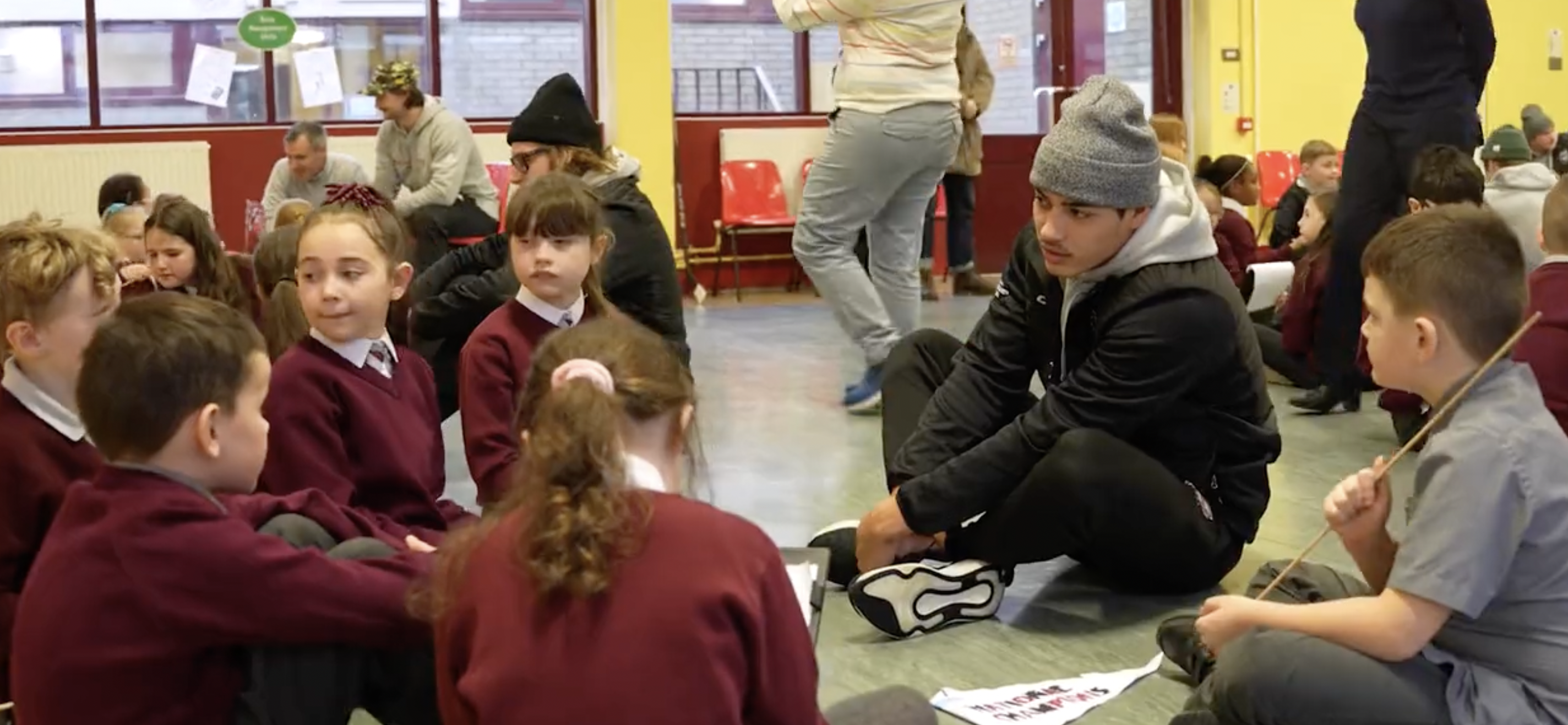 ICE HOCKEY: UMass players talking to Holy Trinity Primary School children about Ice Hockey ICE HOCKEY: UMass players talking to Holy Trinity Primary School children about Ice Hockey