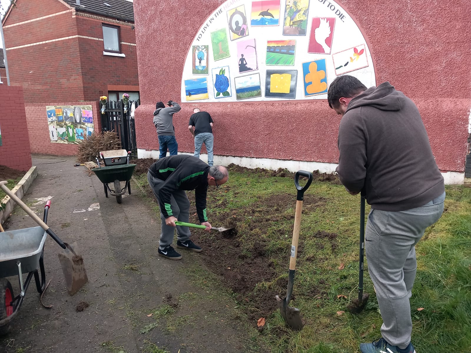 TOGETHER: Young people were assisted by Falls Residents Association to create the living memorial