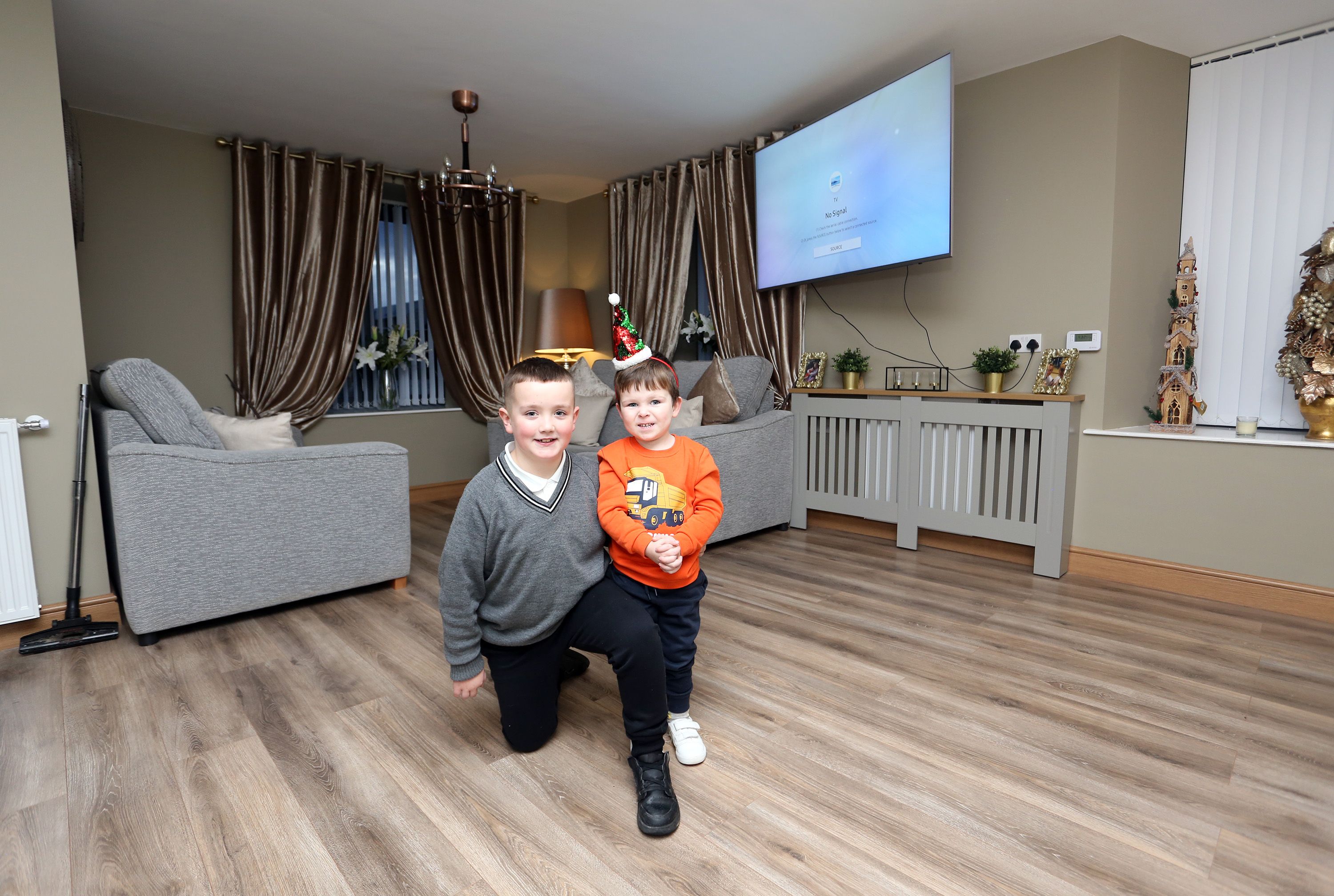 NEW HOME: Lorcan and Connolly in their new apartment at Brookfield Mill