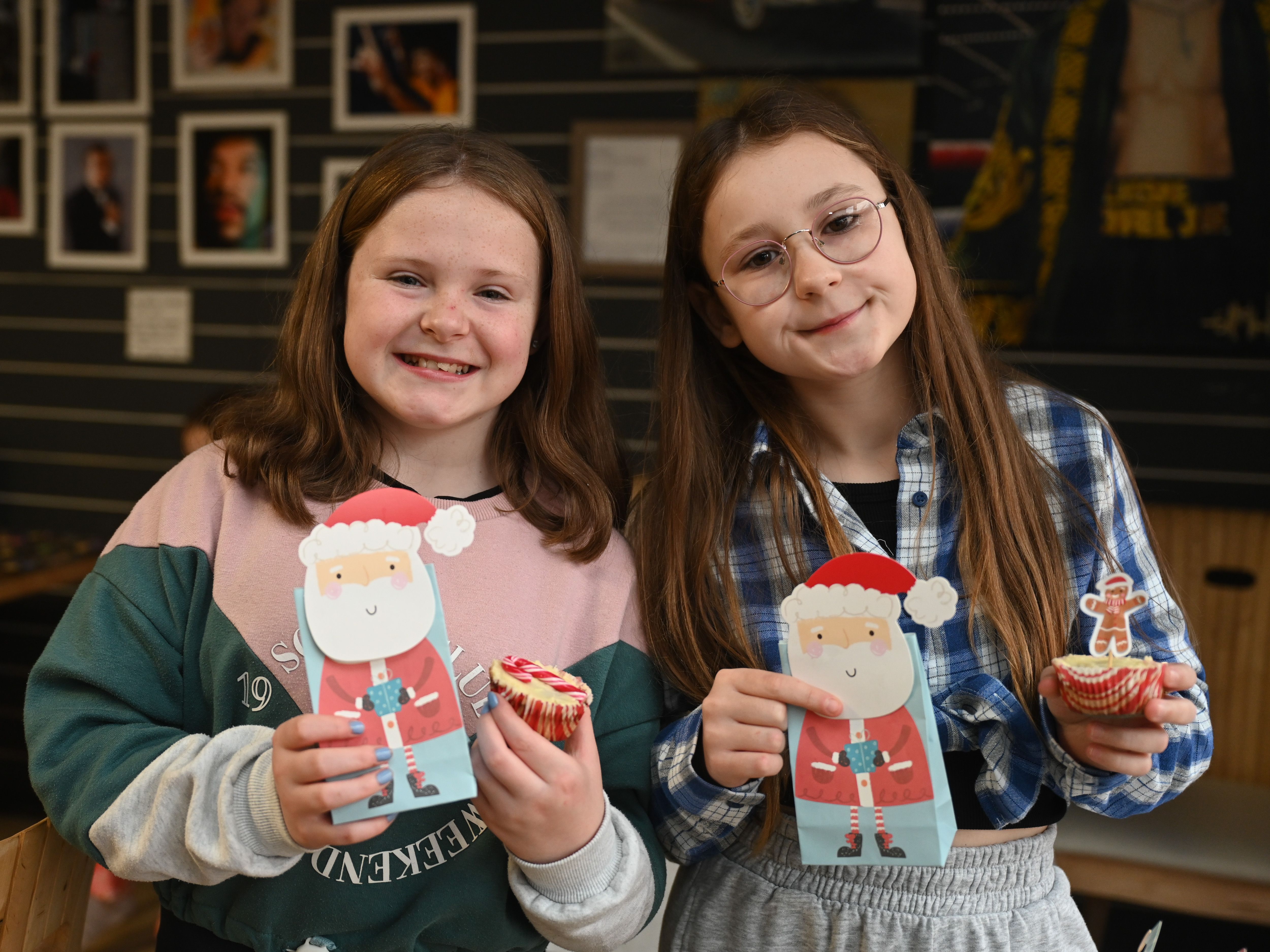 The young entrepreneurs with their products