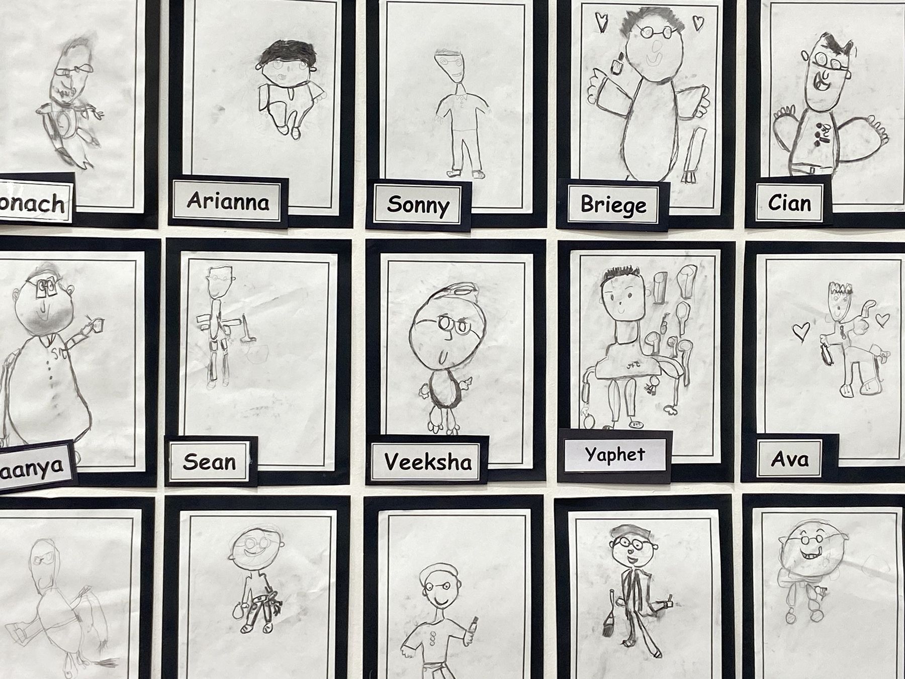 Pictures the pupils drew of Robert