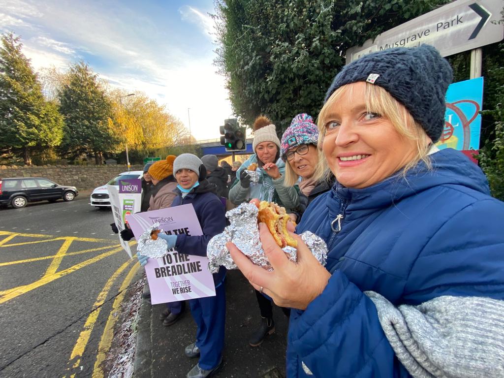 Health sector workers take part in 24-hour strike action