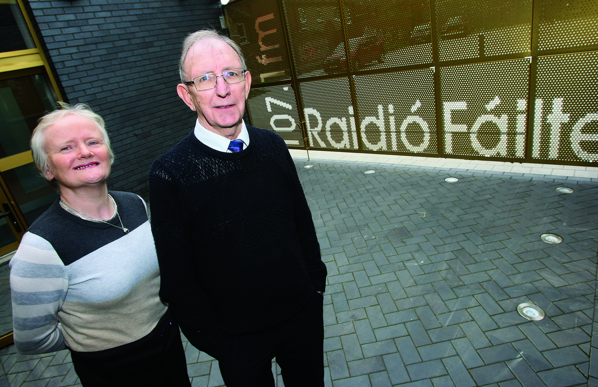 Raidió Fáilte founders Máire Nic Fhionnachtaigh and Fergus Ó hÍr