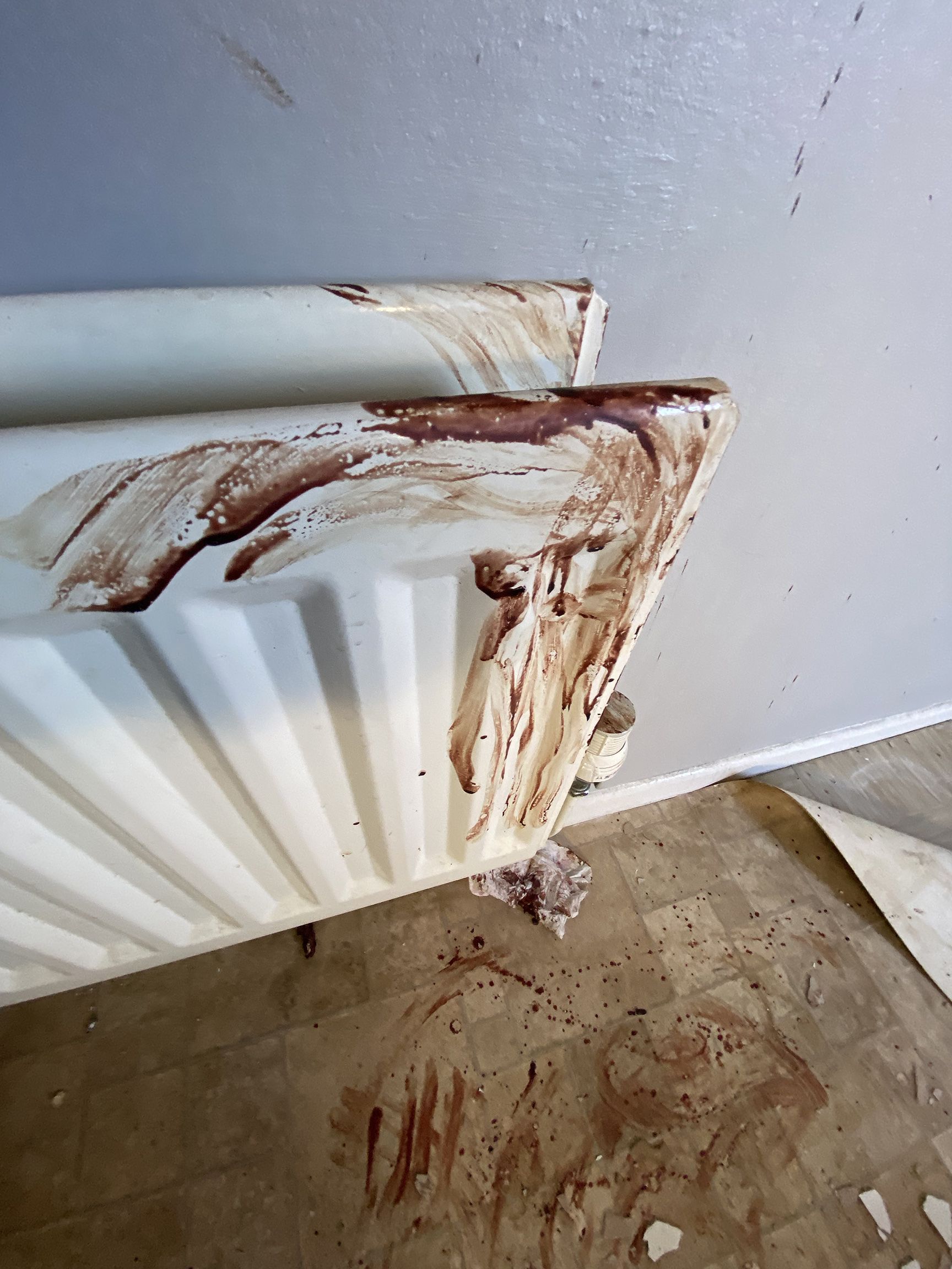 Eugene struck a radiator in his kitchen after the ceiling collapsed