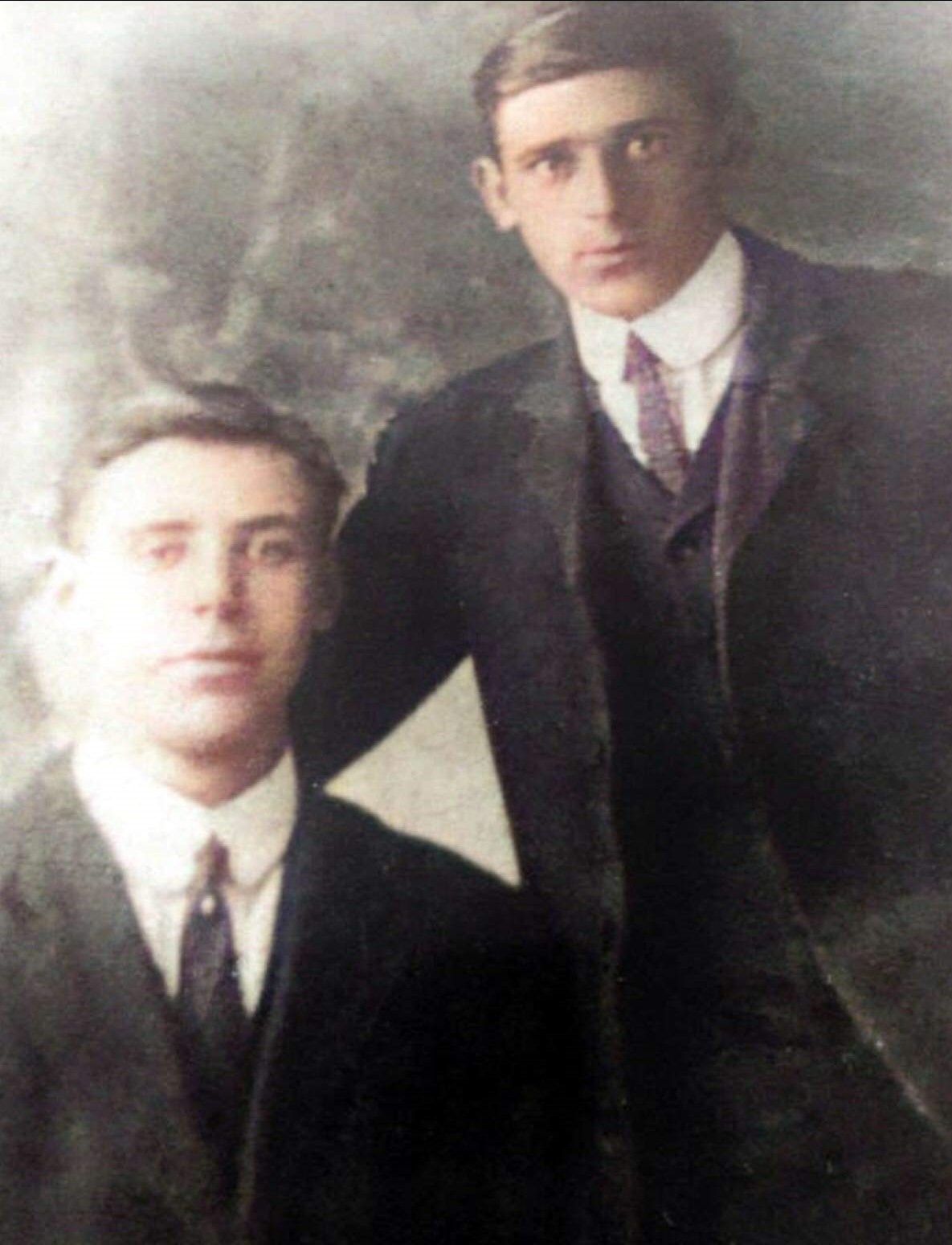 Jimmy Duffin, left, with Ned Colston who was with Jack Duffin when he was shot