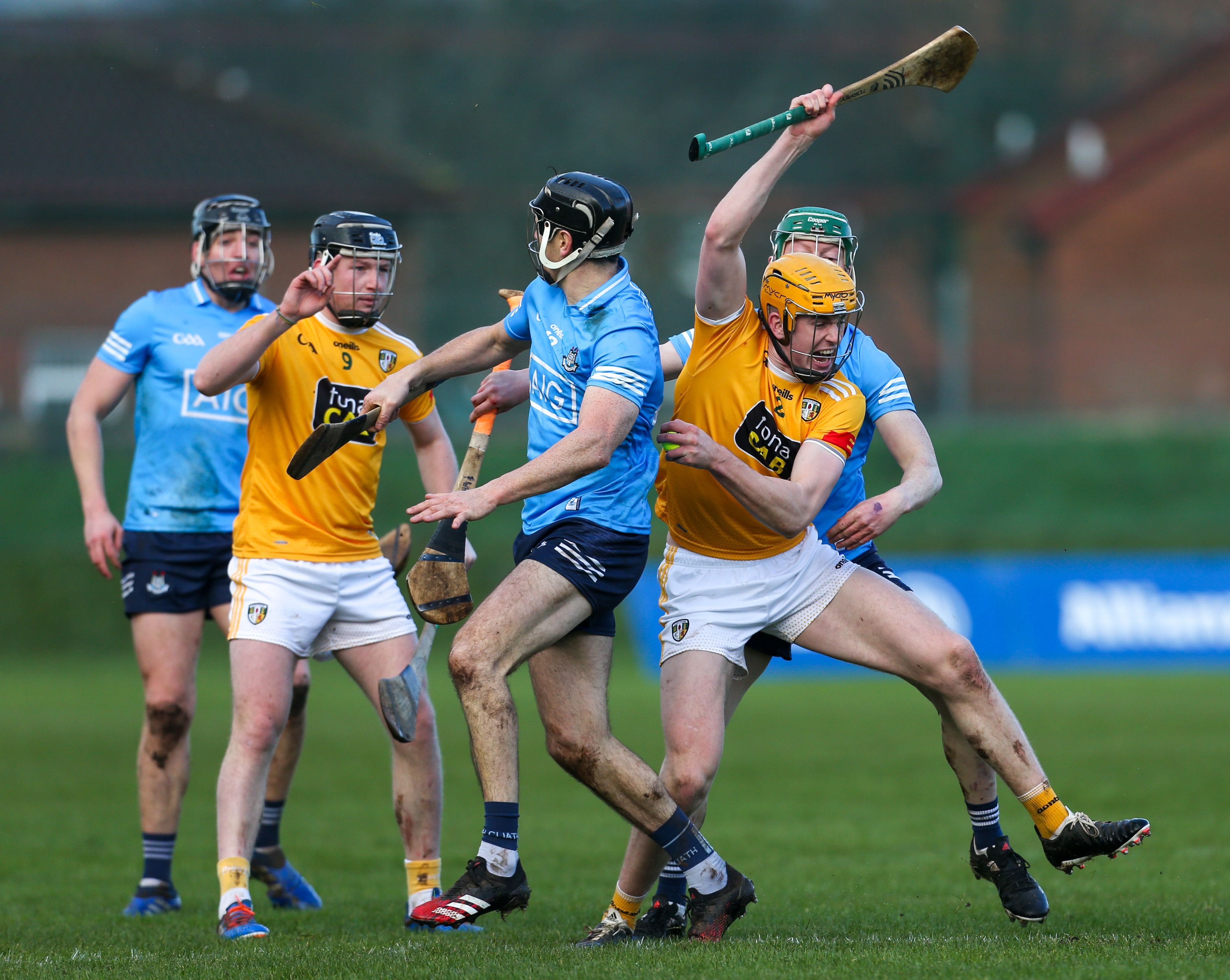 Niall O'Connor emerges from a ruck of players