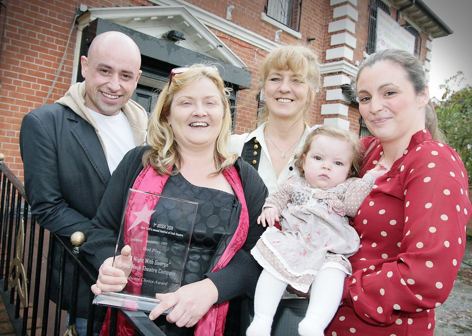 CHARITY: Donna McGarry and director Tony Devlin at the West Club ahead of a charity performance with Colette Toman, Melissa Toman and her 9 month old daughter, Eva 