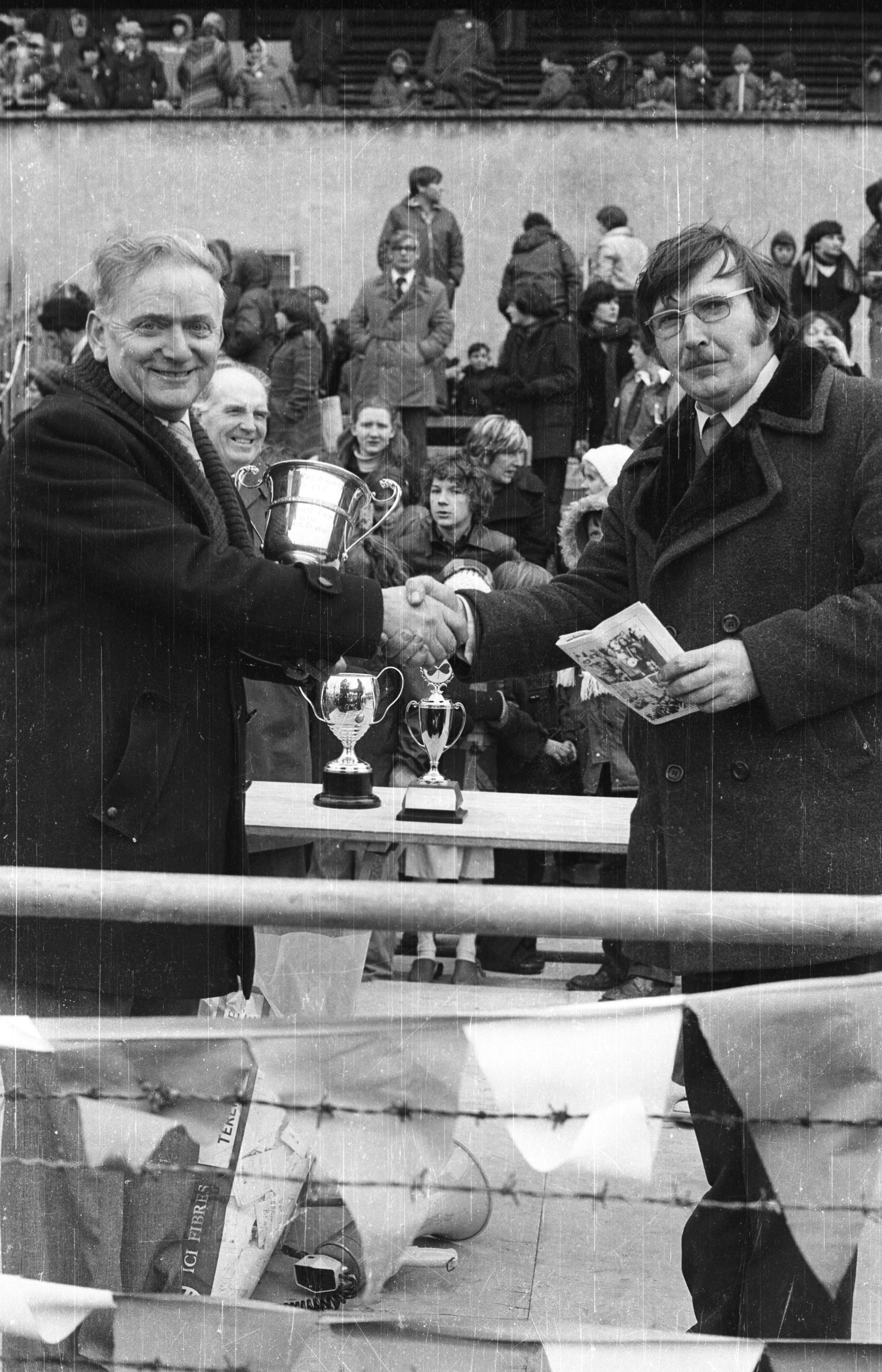 COMMITTEE: Danny Morgan, pictured in 1979 awarding best float in the St Patrick's Day parade 