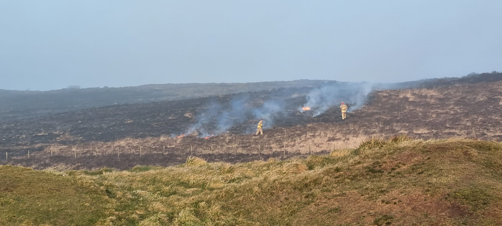 The aftermath of the fire on Tuesday morning