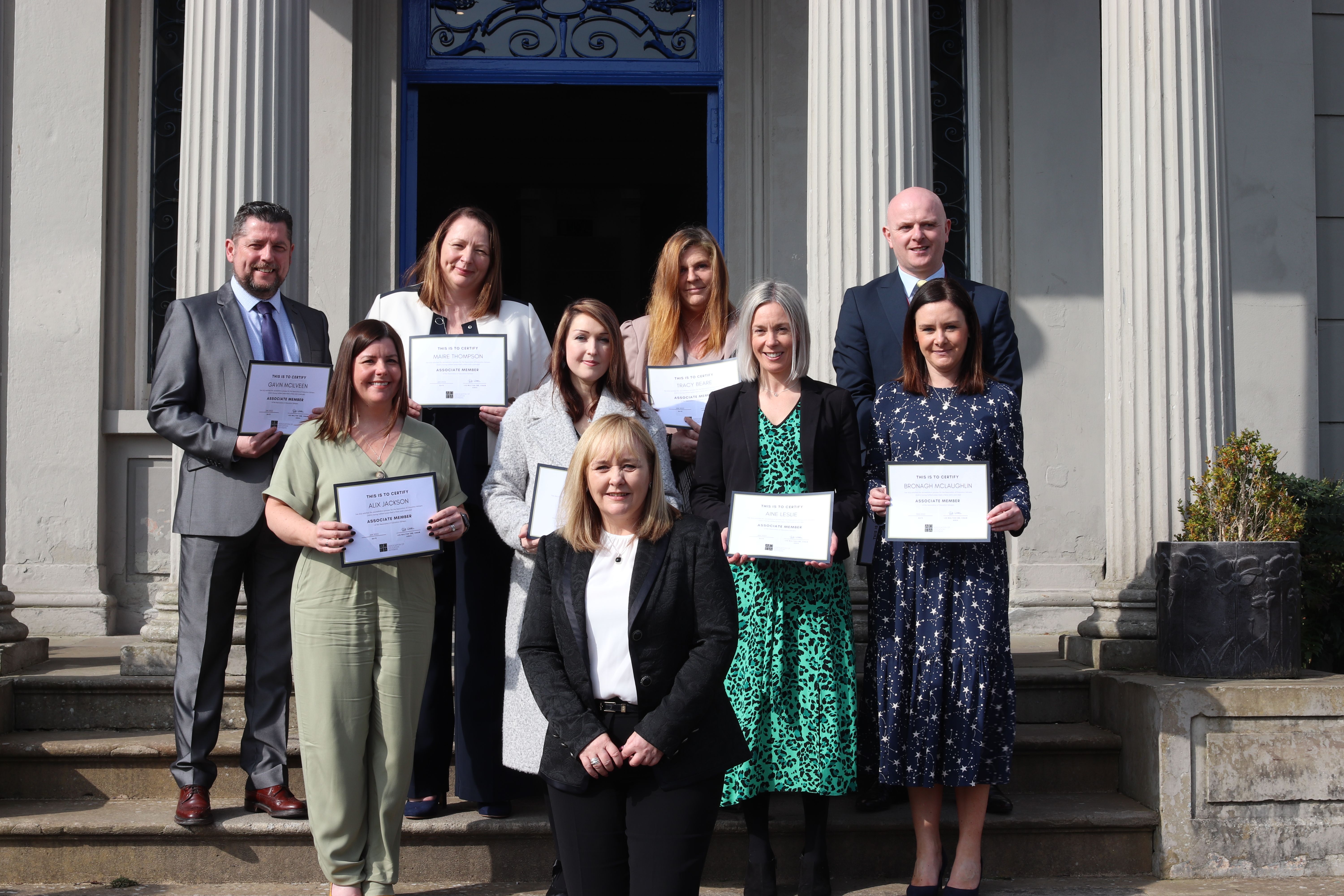 Hazelwood staff celebrate their Association of Education Advisers accreditation status