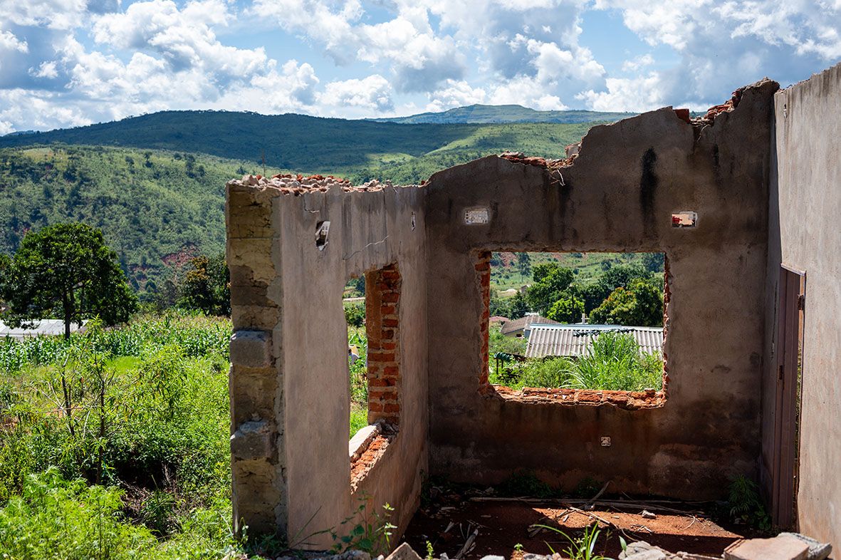 The damage in Ngangu is still very evident three years on.  Photo: Barnaby Jaco Skinner