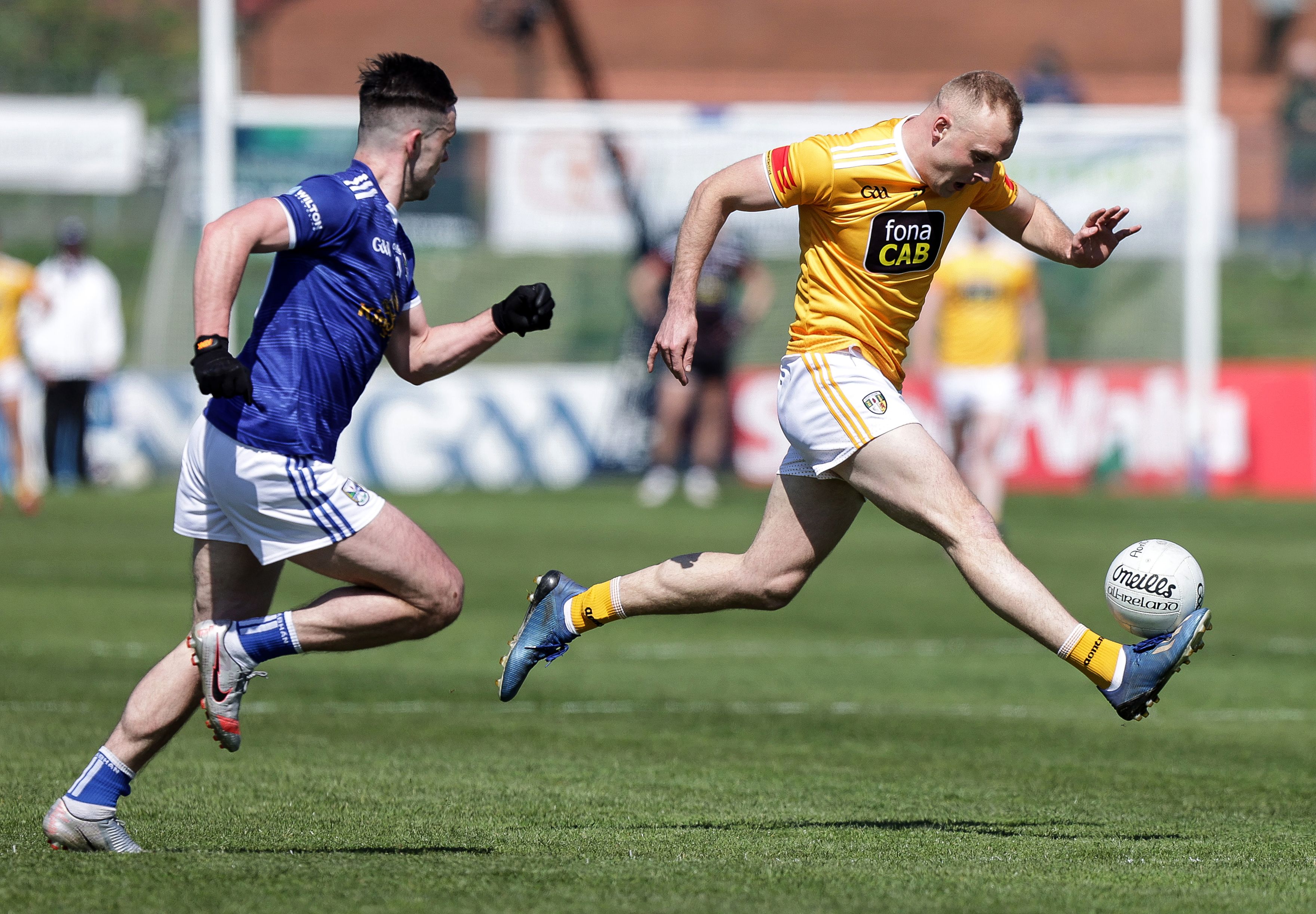 Marc Jordan bursts past Gerard Smith 