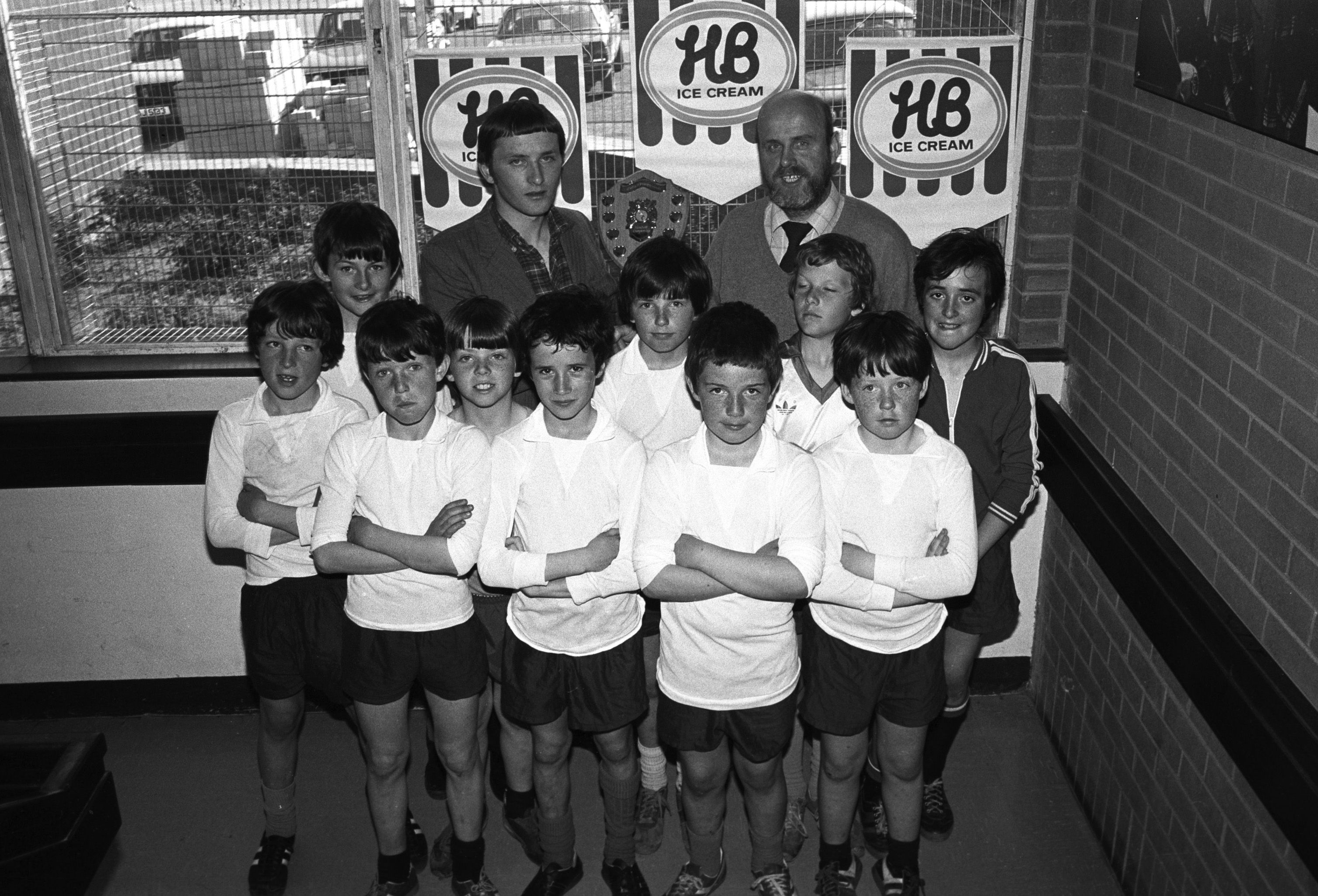 Knock-out Trophy Champions St Oliver Plunkett Primary School at the HB Ice Cream Handball Championship
