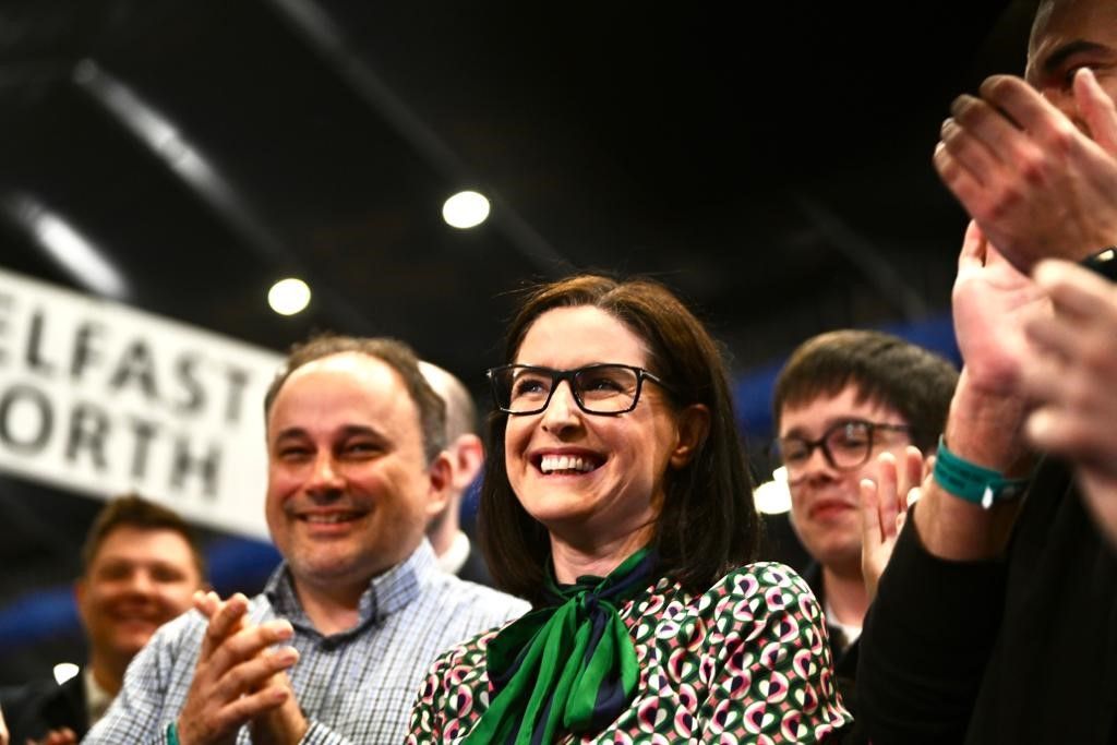 Bouyant: Paula Bradshaw celebrates her election victory