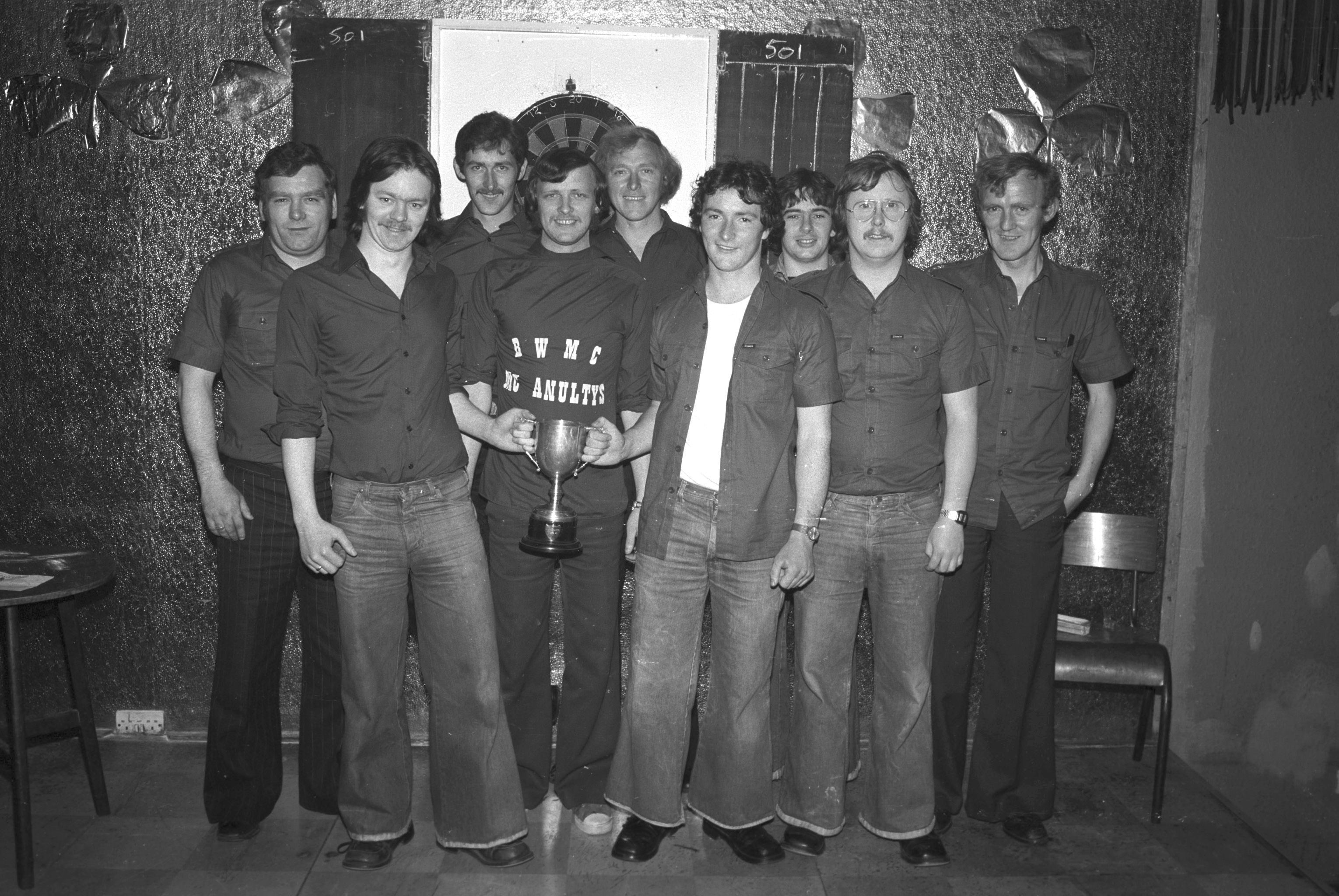 McCormick Cup BWMC New League champions, Jim McShane, Joe Fox, Malachy Corbett, John McDonnell, Eddie Delaney, Seamus Fox, Gerard Fox, Sean Fox and Martin Smyth