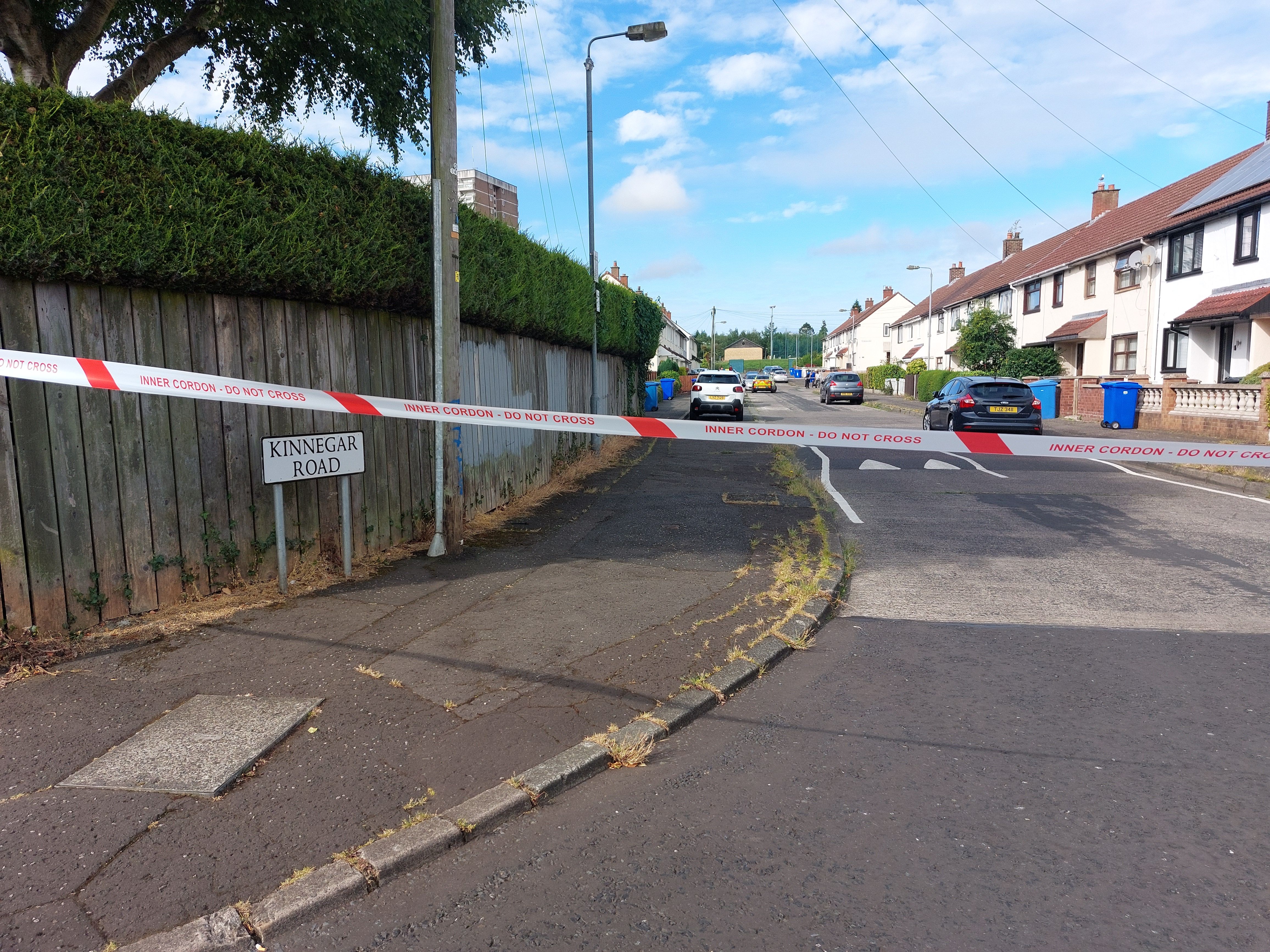 Kinnegar Road is closed off