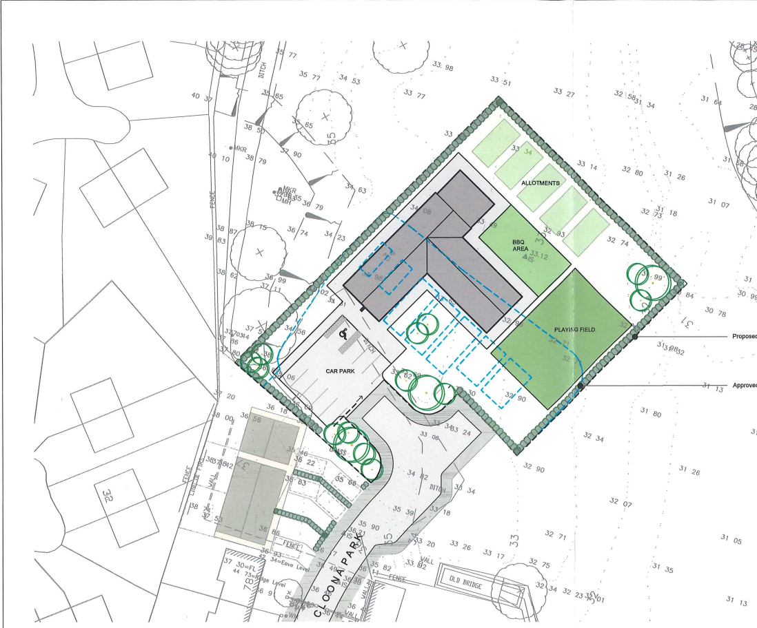 A site plan for the proposed mental health facility
