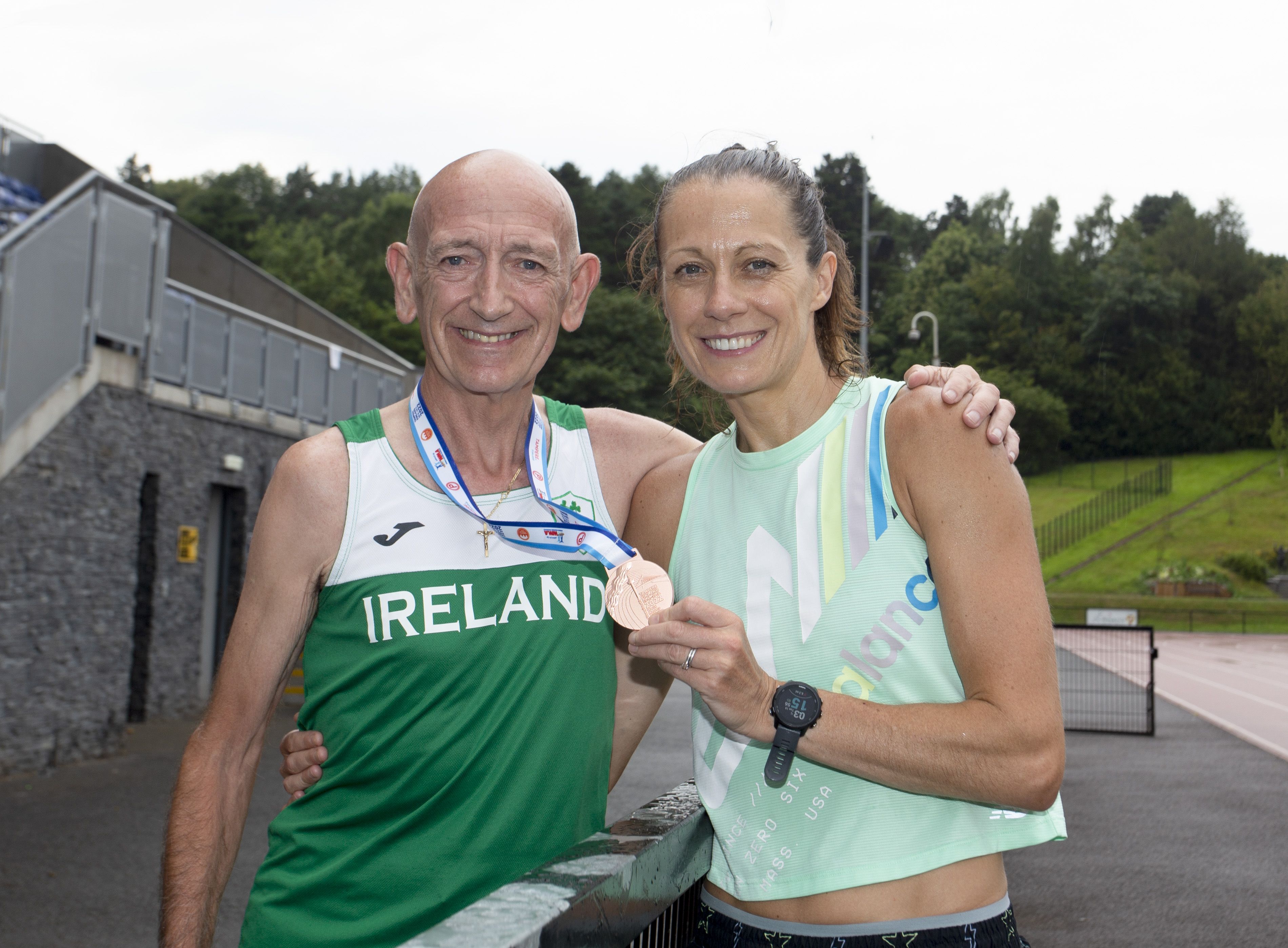 CHAMPS: Paul Elliott with Double World Champion Kelly Neely at Mary Peter's Track in Belfast