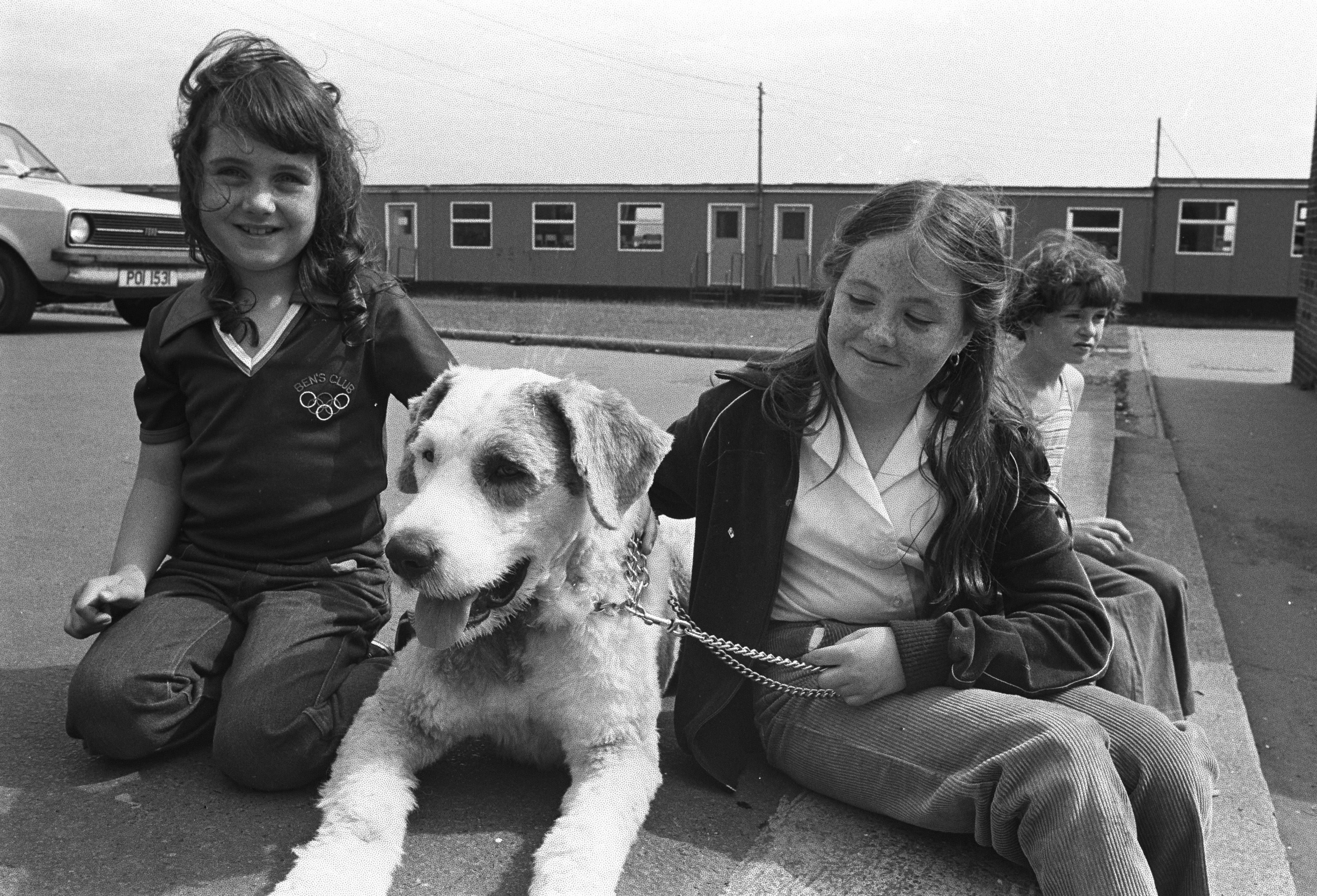Breigene and Martine Matthews with ‘Fritz’ at the St Oliver Plunkett Primary School Summer Scheme Pet Show