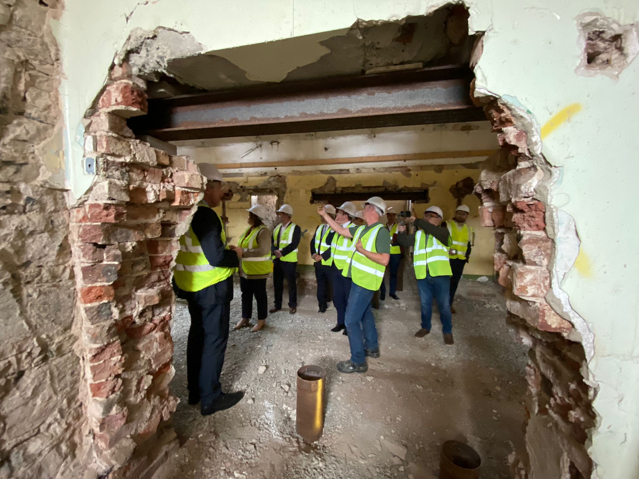 Ministers visiting the site for the new distillery today