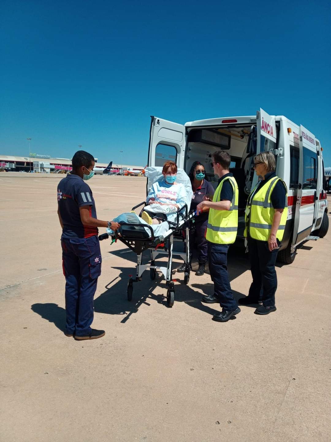 HOME: Marti Gorman was flown from Portugal on Sunday