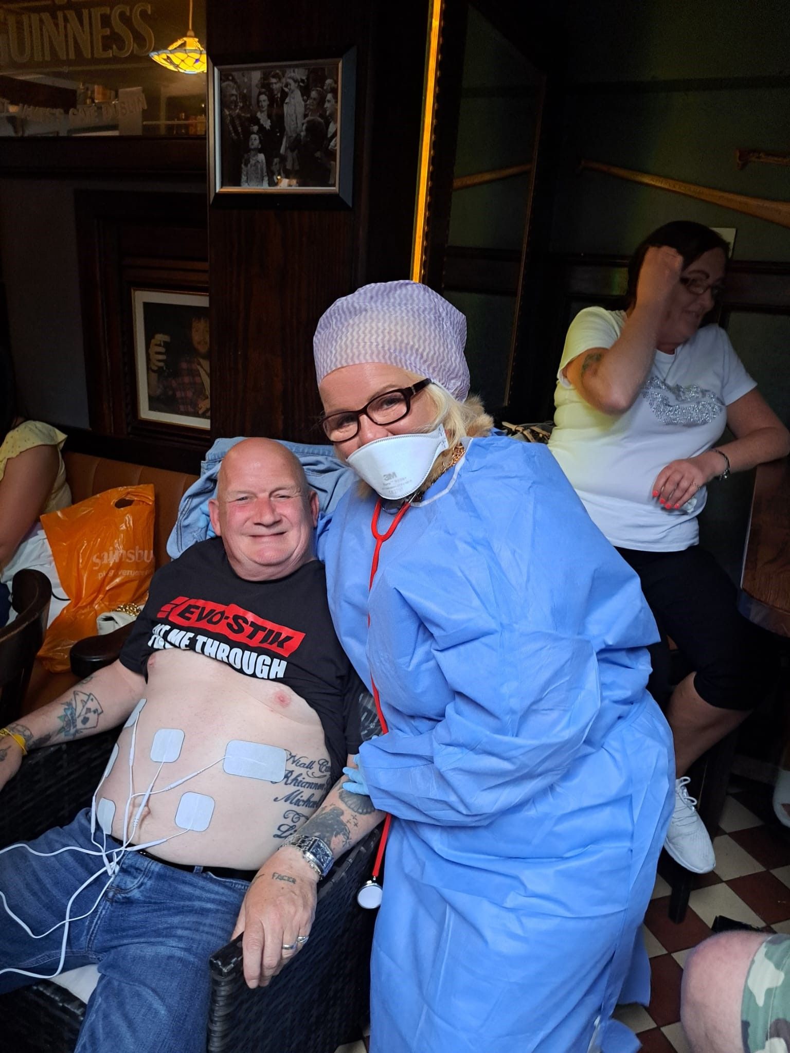 CHARITY: Nurse Briege and a participant have a go on the birth simulator CHARITY: Nurse Briege and a participant have a go on the birth simulator