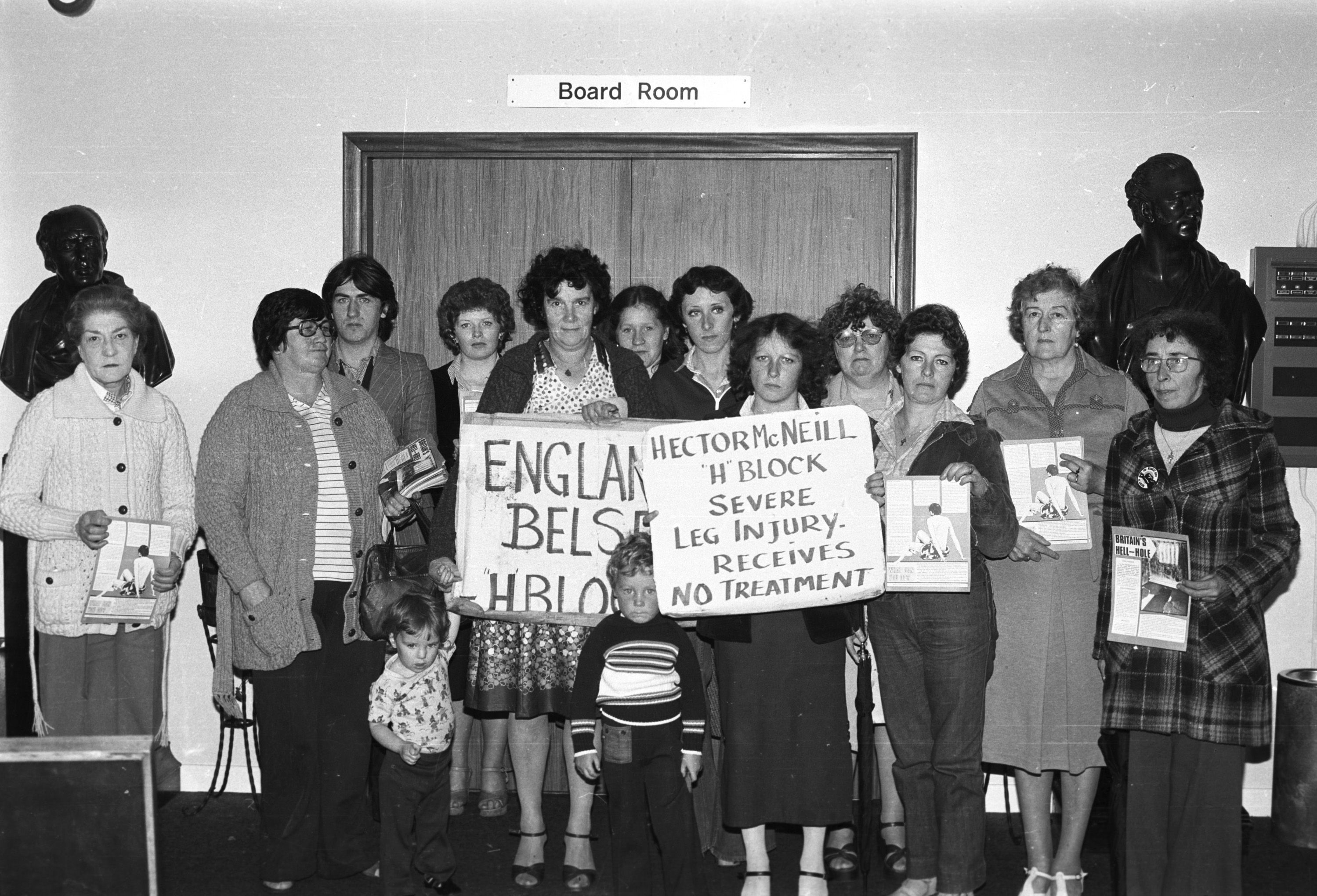 PRISON BATTLE: Mothers of H-Block prisoners protest in the RVH at the denial of medical care to their sons in the H-Blocks in August 1979.