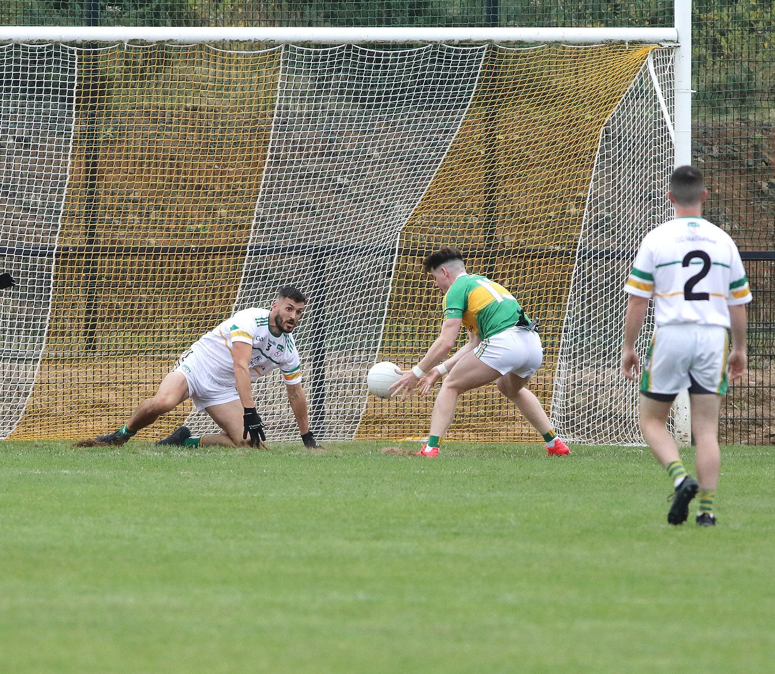 Conal Cunning gathers to net Dunloy's second goal