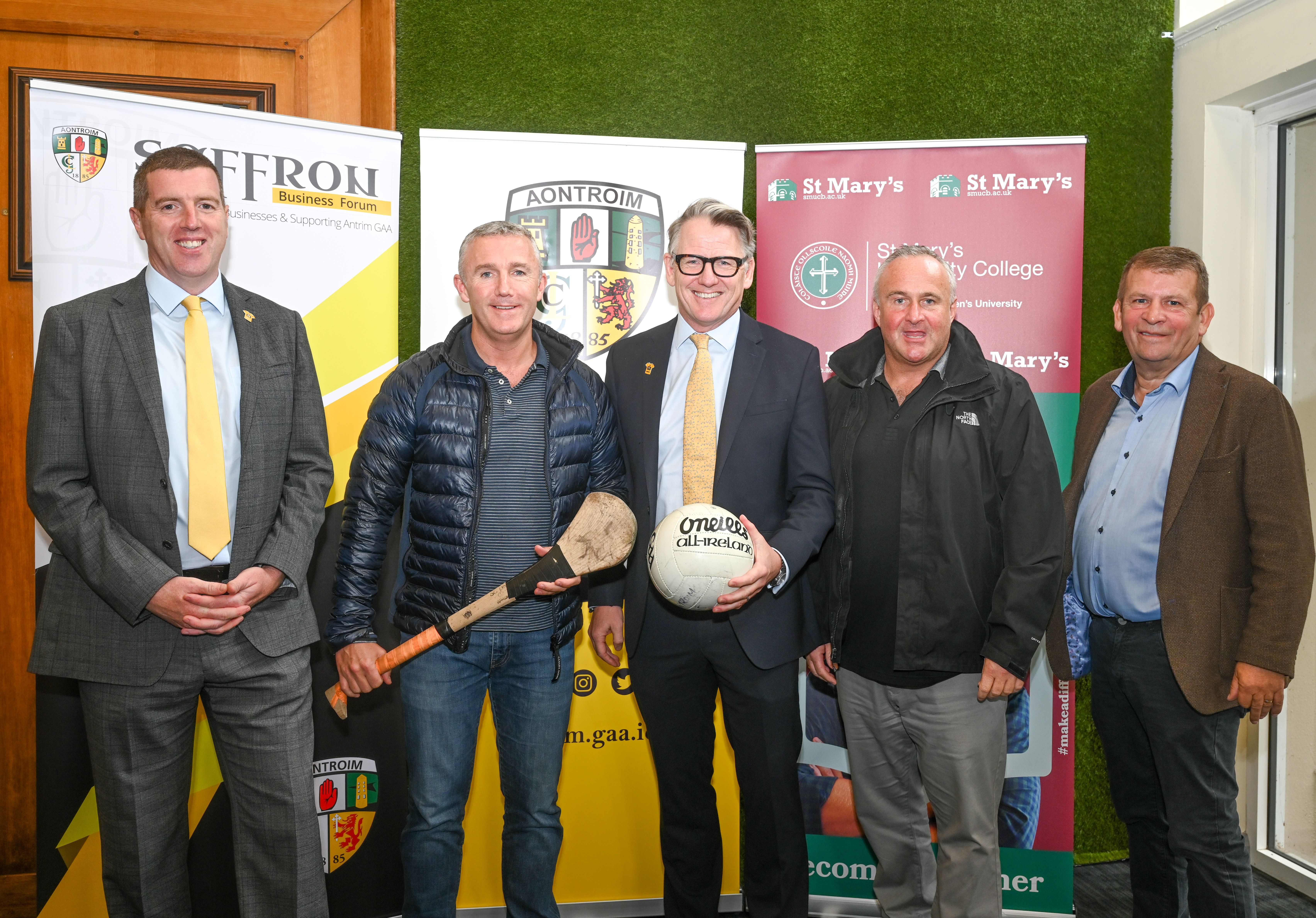 Members of the Saffron Business Forum with Antrim Chairman Ciaran McCavana