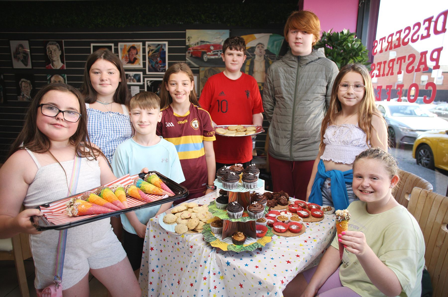 The young entrepreneurs stall at Patisserie G bakery.