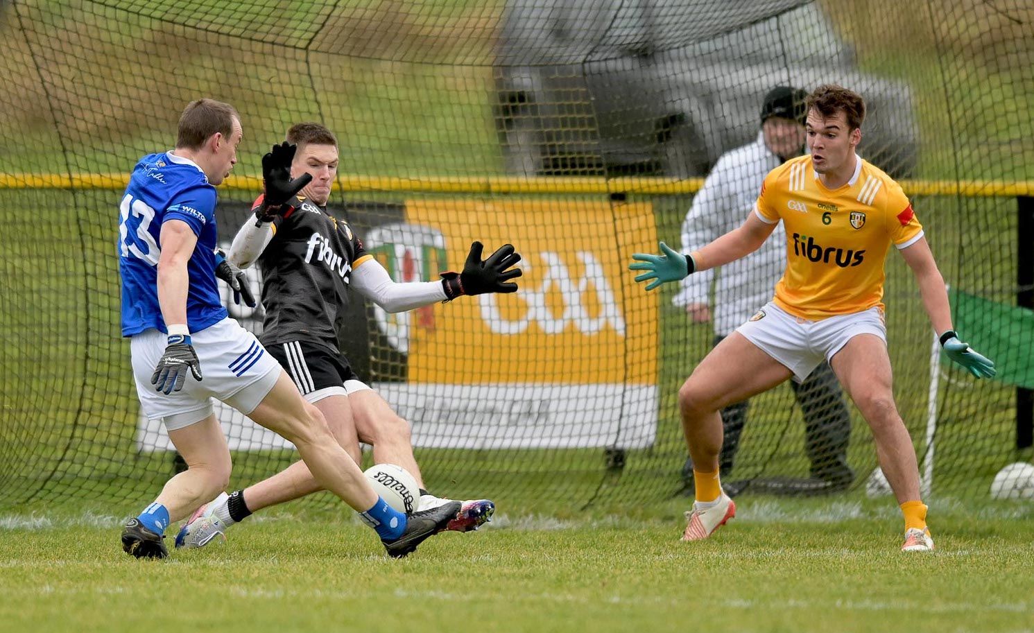 Mick Byrne saves from Martin Reilly