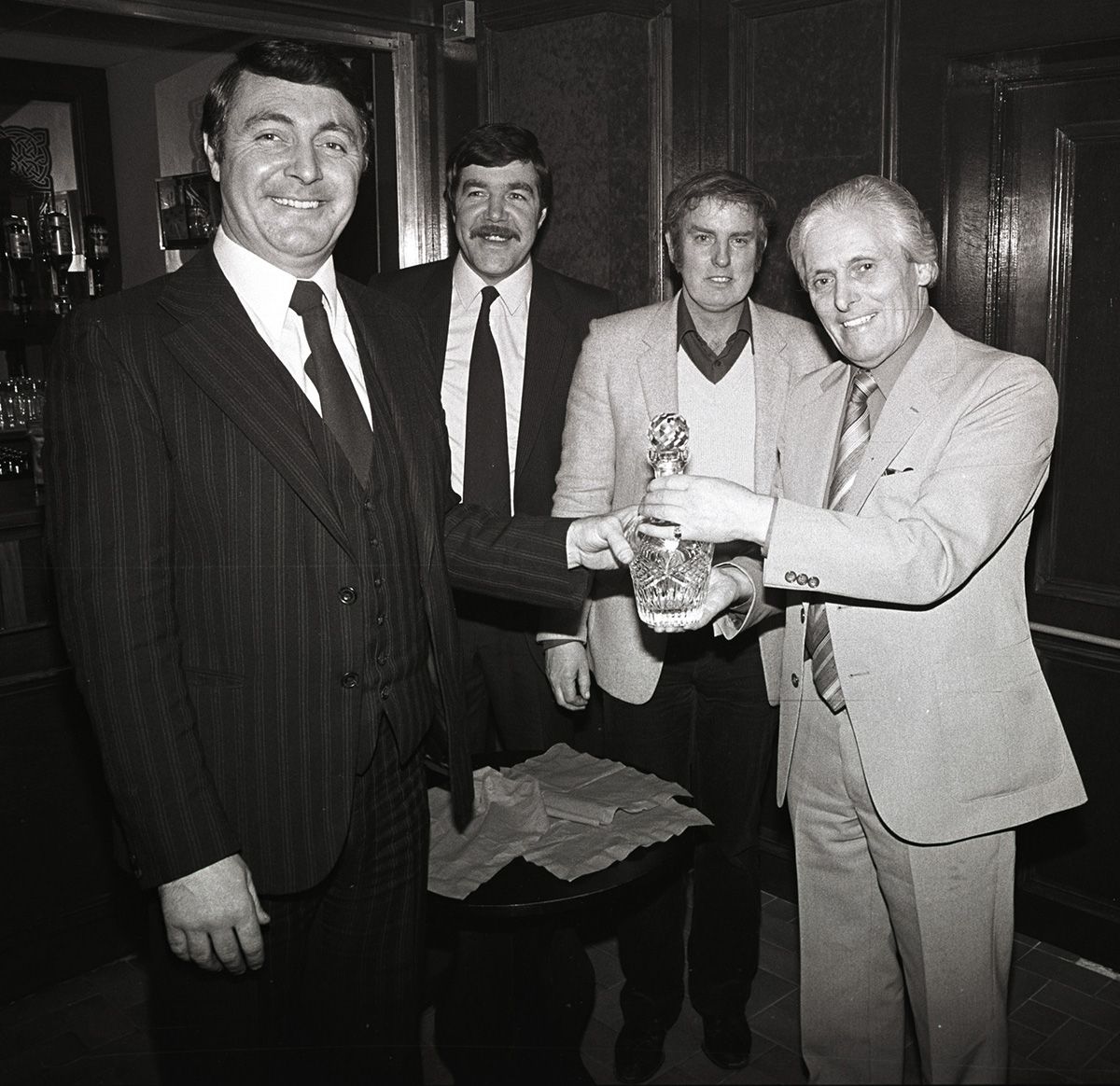 Tommy Kelly and Bill McKenna (Bass Ireland) at the opening of the new Kennedy Room in the Shamrock Club, Ardoyne