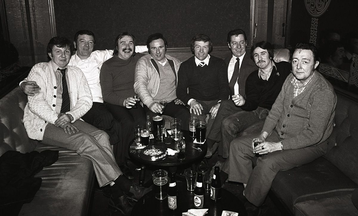 Eamon, PJ, Gerry, Harry, Desi, ‘Docky’, Paul and ‘Daylight’ at the opening of the new Kennedy Room in the Shamrock Club