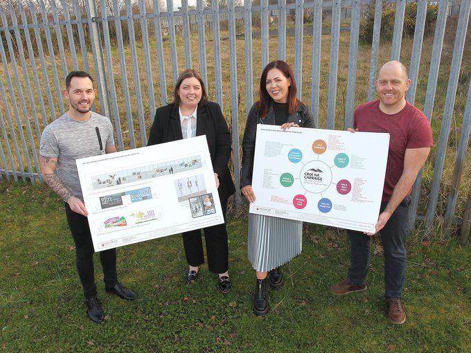 PLANS: Cllr Michael Donnelly, Deirdre Hargey MLA, Órla Nig Oirc and Feargal Mac Ionnrachtaigh