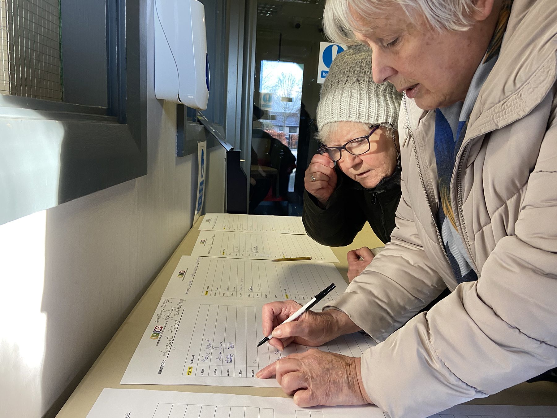 QUEUE: A large number of local residents turned up to register for the free therapies