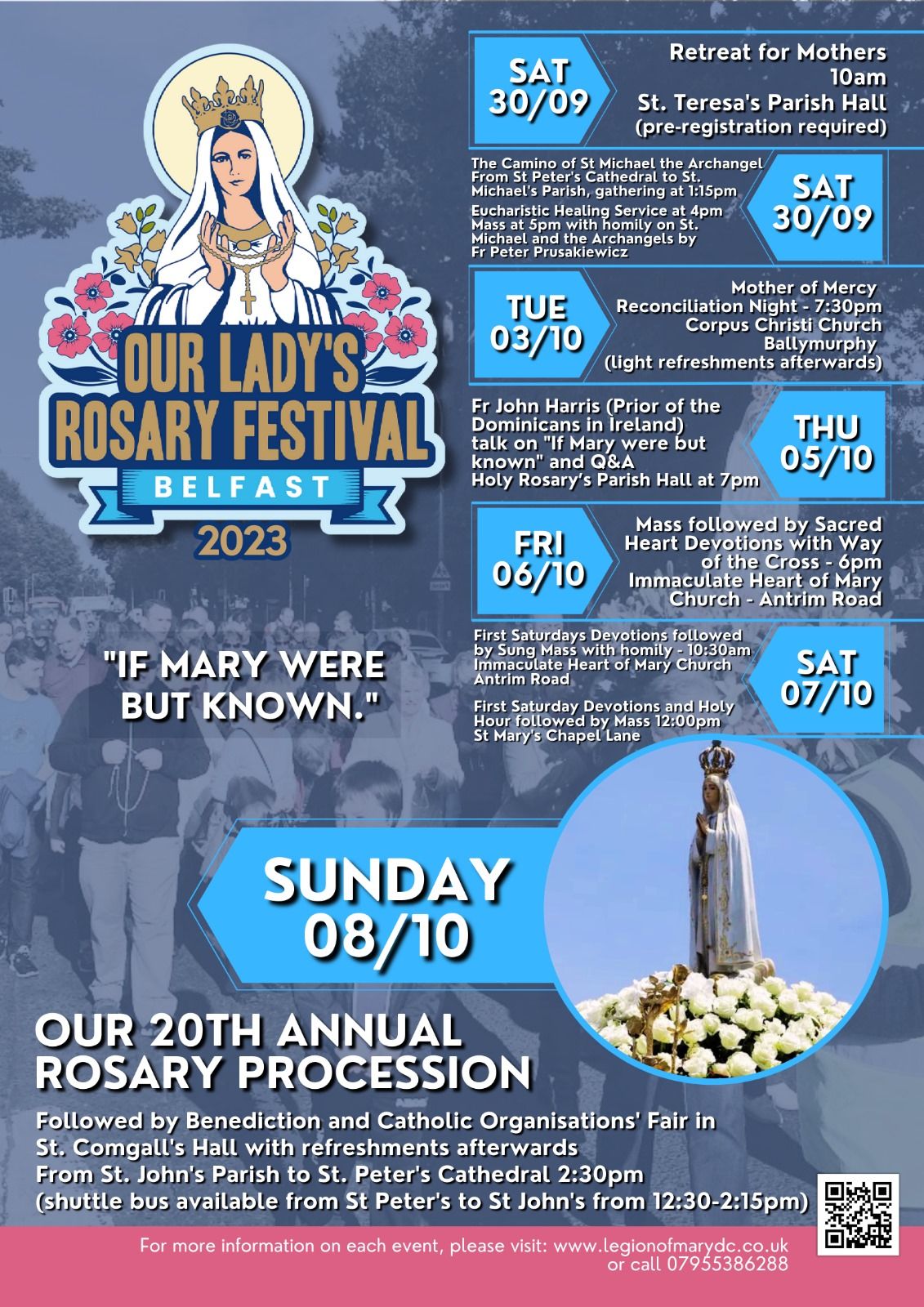 FESTIVAL: The festival will celebrate 20 years of the Legion of Mary's Rosary Procession