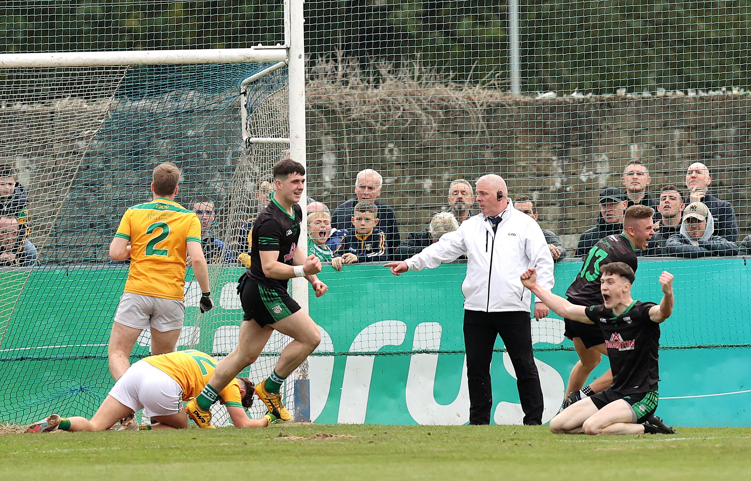 Conhuir Johnston celebrates scoring the opening goal