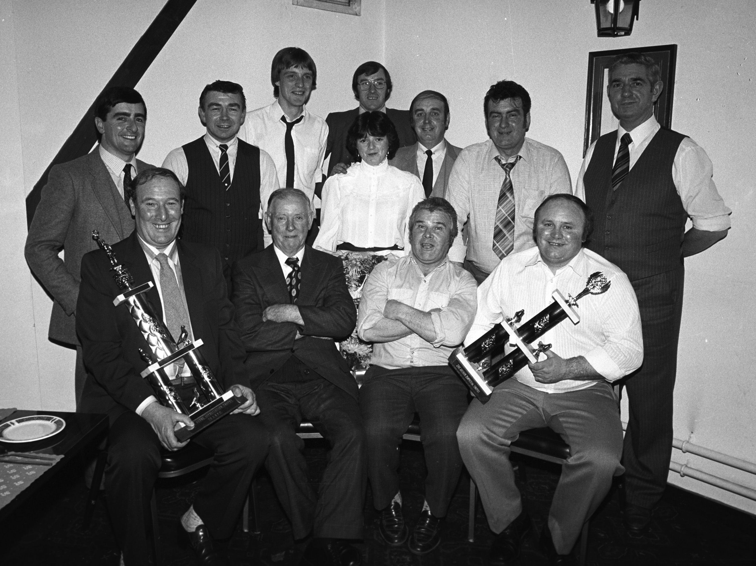 The Committee at the Grosvenor Homing Pigeon Society annual dinner in the Hitchin' Post Inn