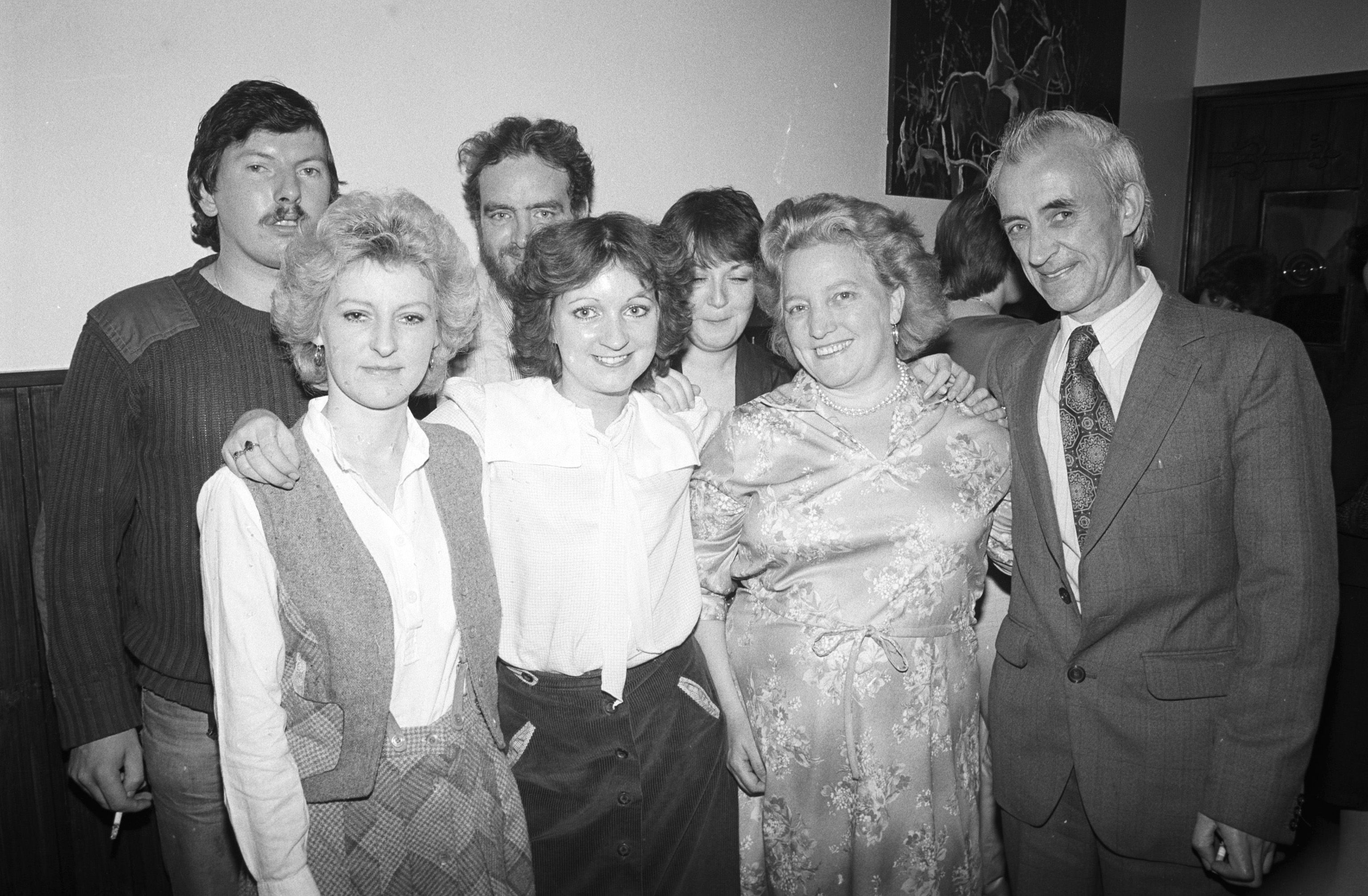 John Kennedy, Carmel Finnegan, Tommy and Mary Molloy, Roisin Allsop, PJ and Kathleen Robinson at the Relatives for Justice fundraising disco in the Hitchin' Post