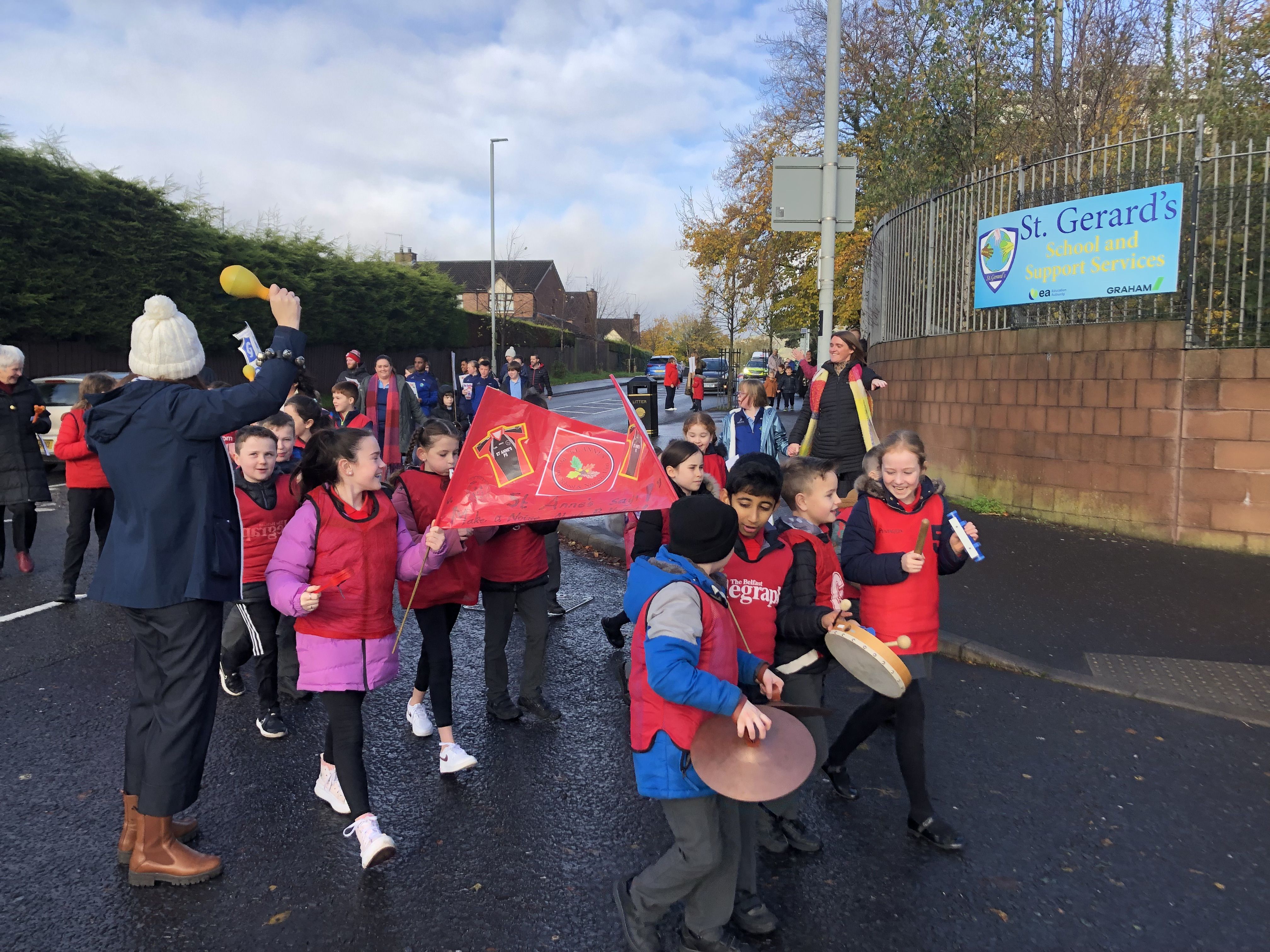 Pupils march for anti-bullying week