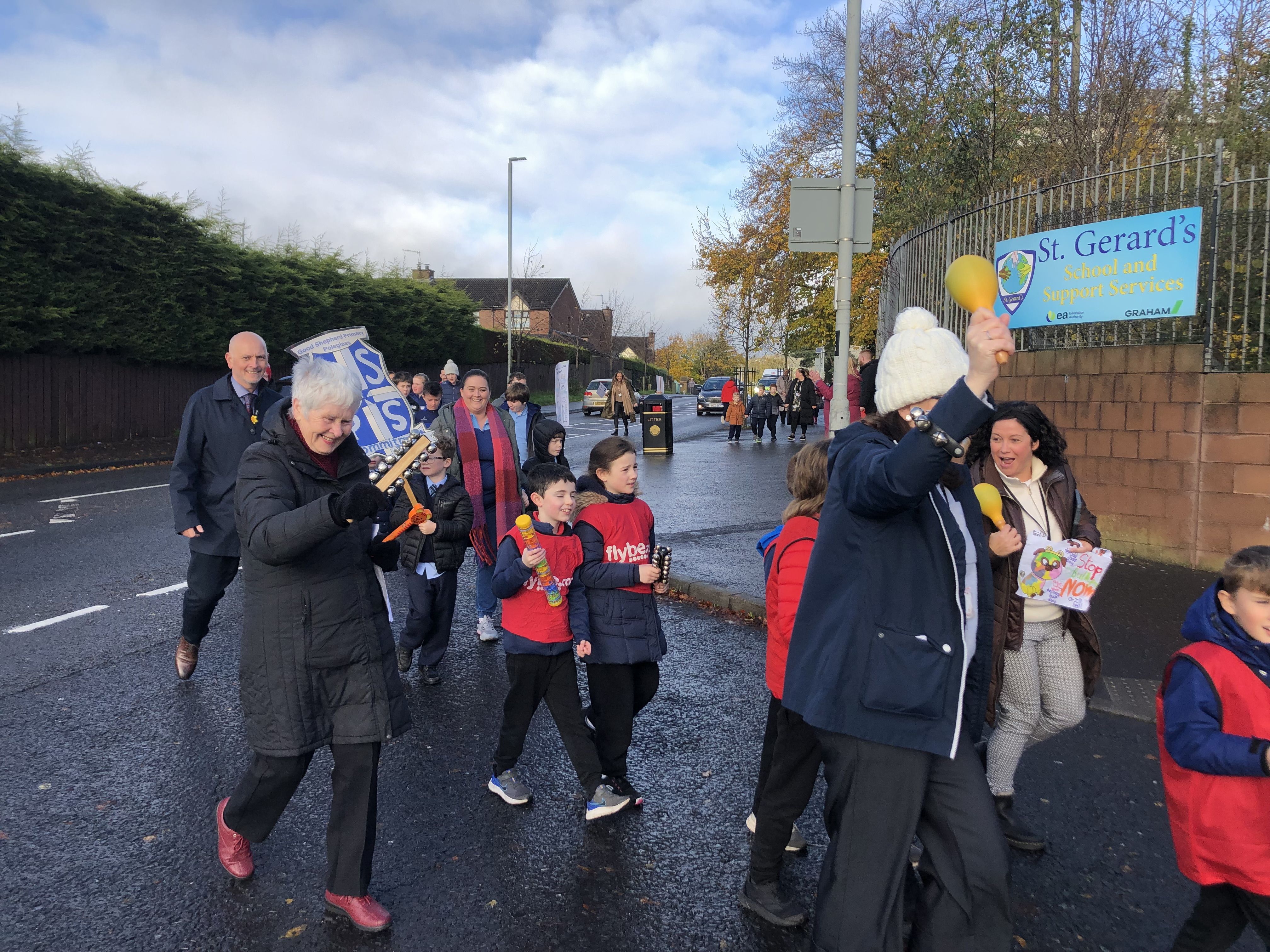 Pupils march for Anti-Bullying week