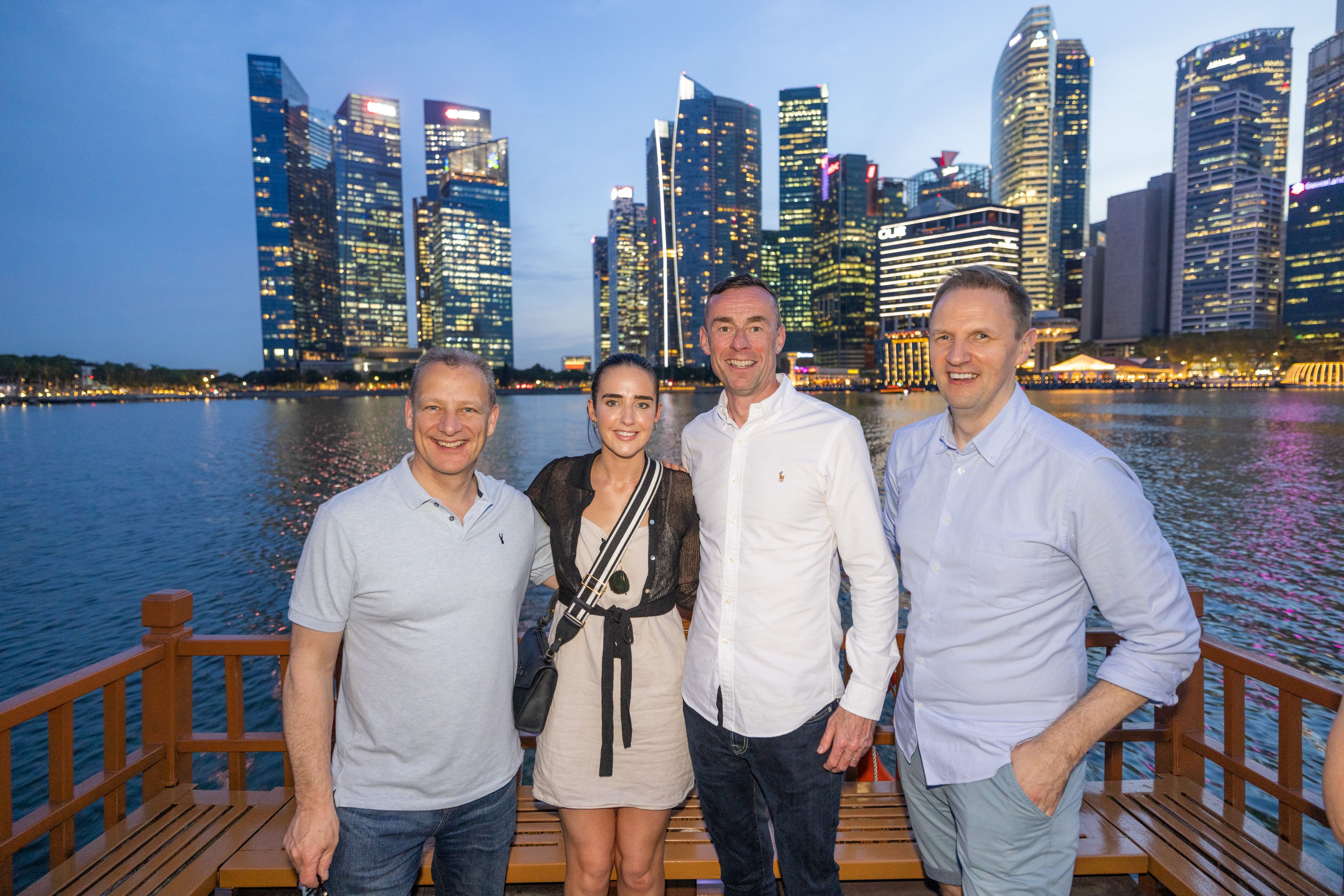 Dr Andrew Woods, co-founder of CATAGEN with Jeremy Fitch Executive Director Invest NI, Eimear McCrann, Director EY Entrepreneur Of The Year™ Ireland programme, Rob Heron, Managing Partner EY Northern Ireland during the EY Entrepreneur Of The Year™ CEO Retreat which took place in Singapore in May