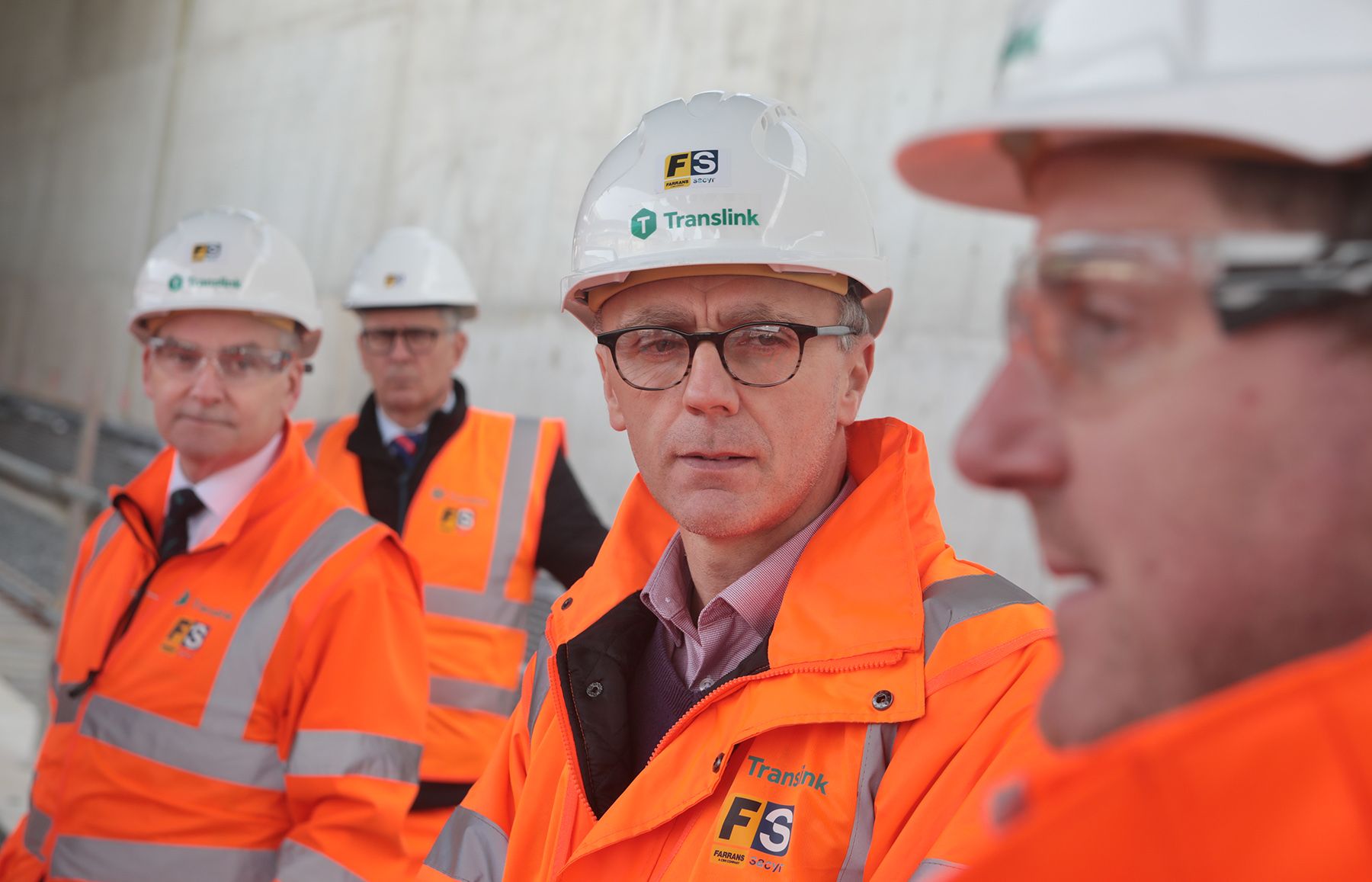 Chris Conway, Director of Translink, Duncan Mcallister Head of Belfast Grand Central Station Project and Duane McCreadie of SACYR 