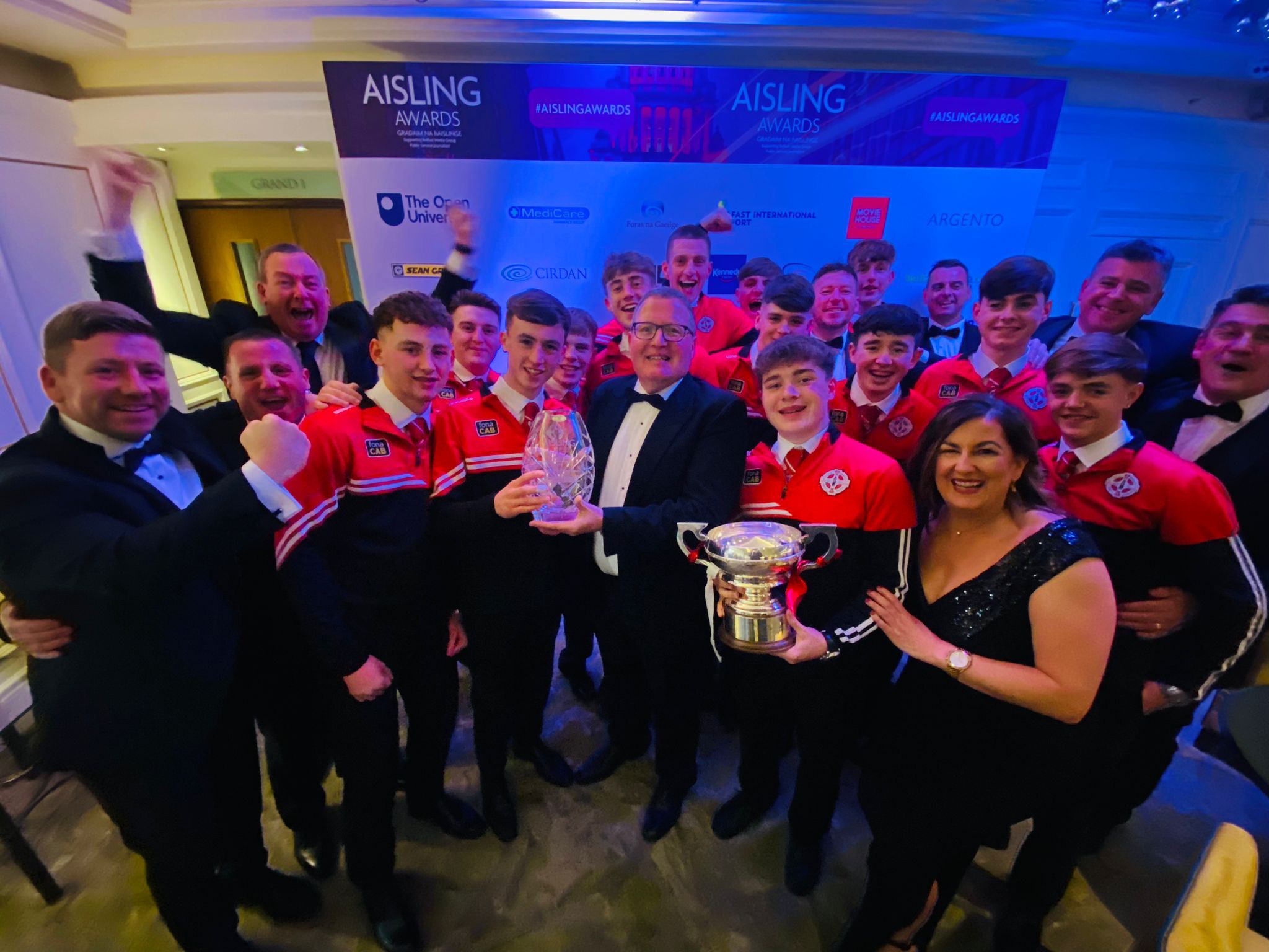 NAOMH PÓIL ABÚ: St Paul's Minor Squad were recognised for bringing silverware to the Shaws Road club